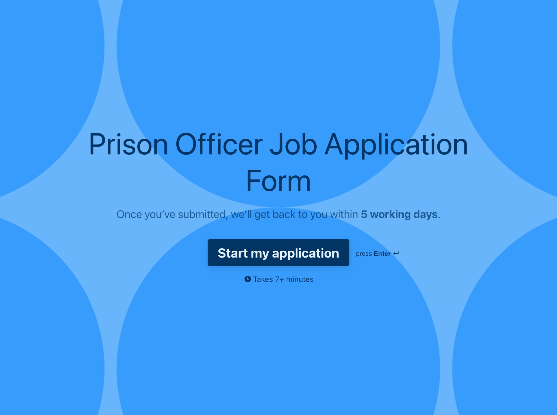 Prison Officer Job Application Form Template   Prison Officer Job Application Form 