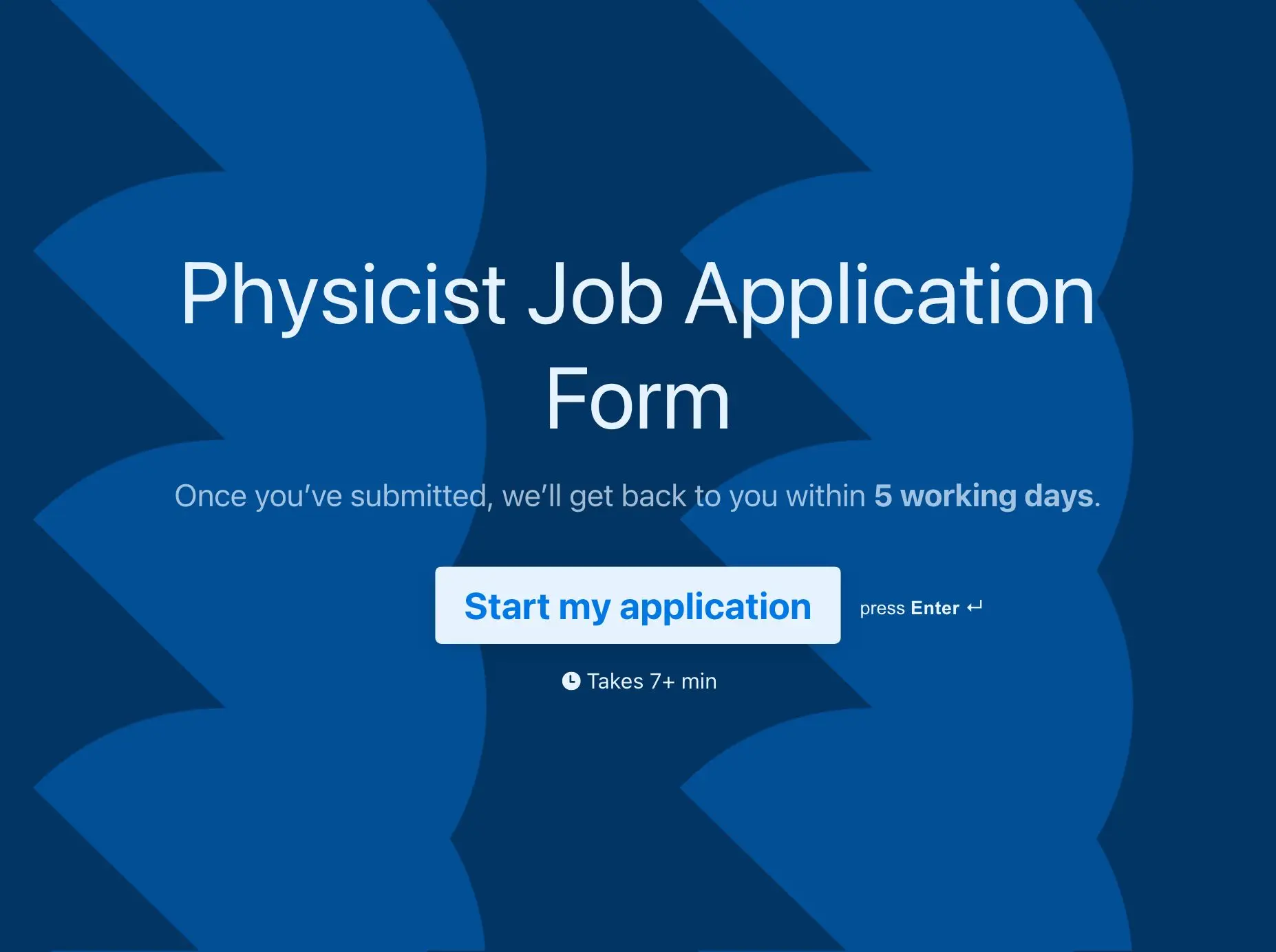 Physicist Job Application Form Template Hero