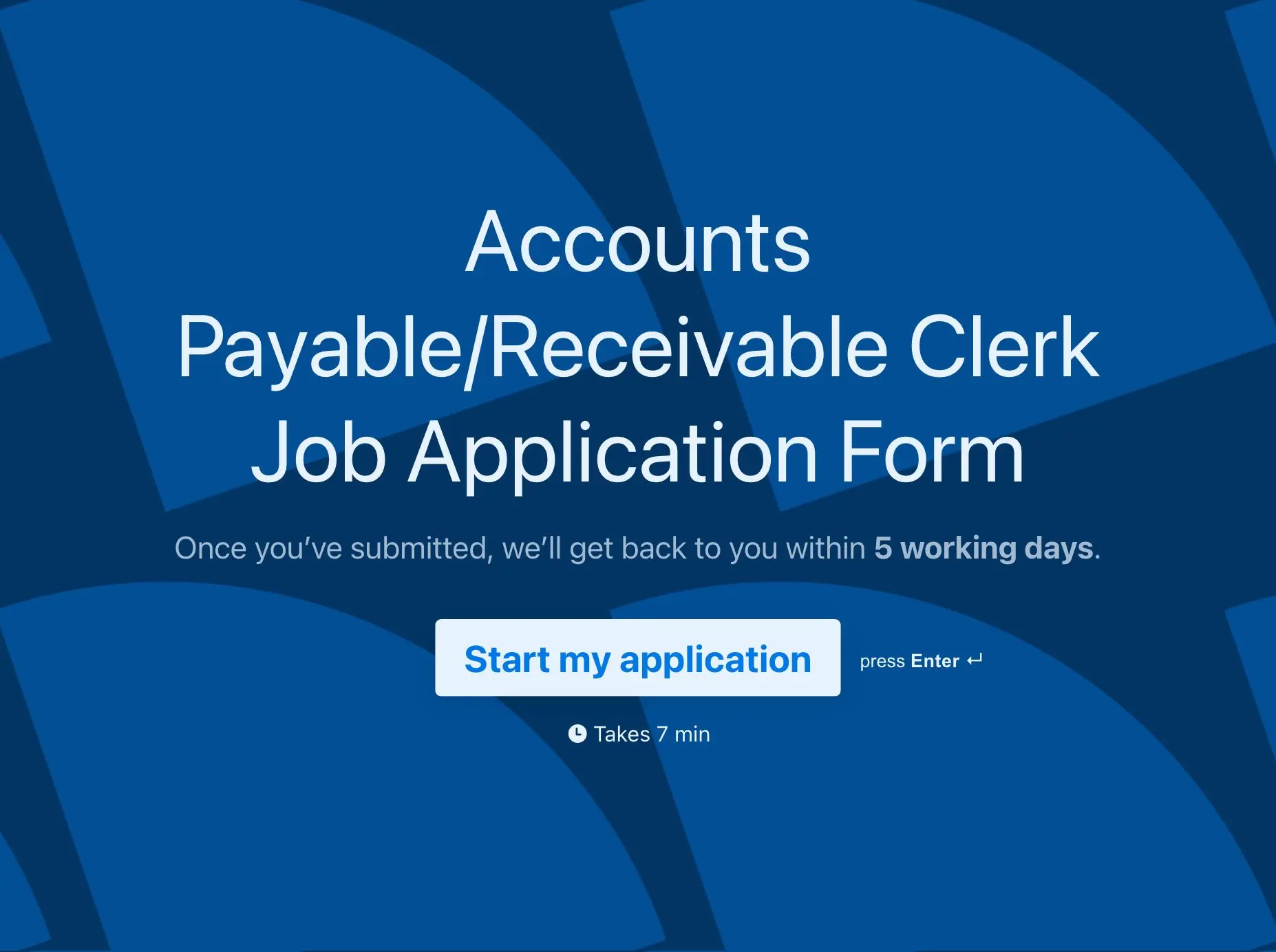 Accounts Payable/Receivable Clerk Job Application Form Template Hero