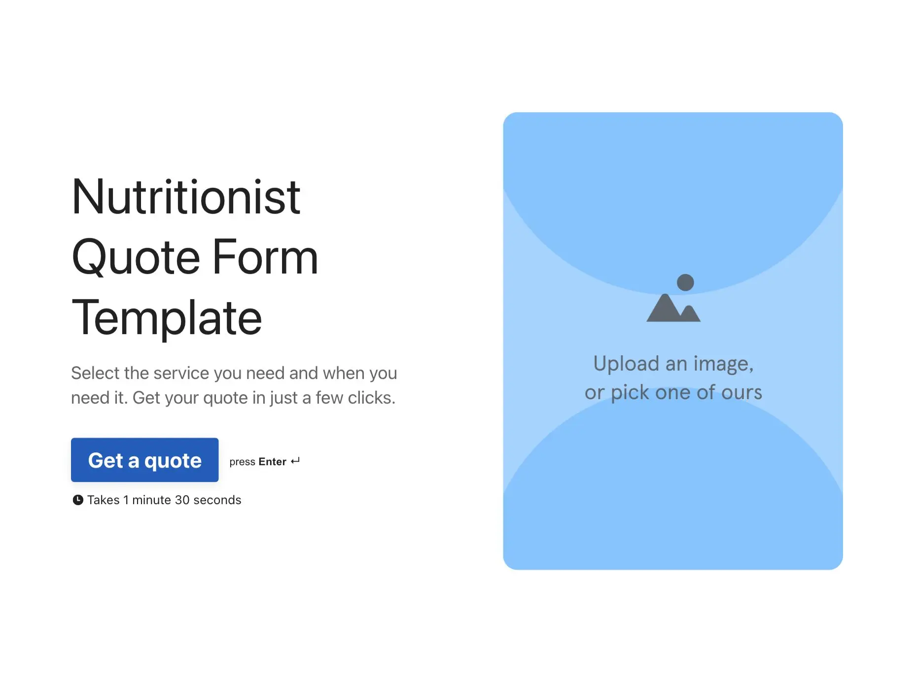 Nutritionist Quote Form Template Hero