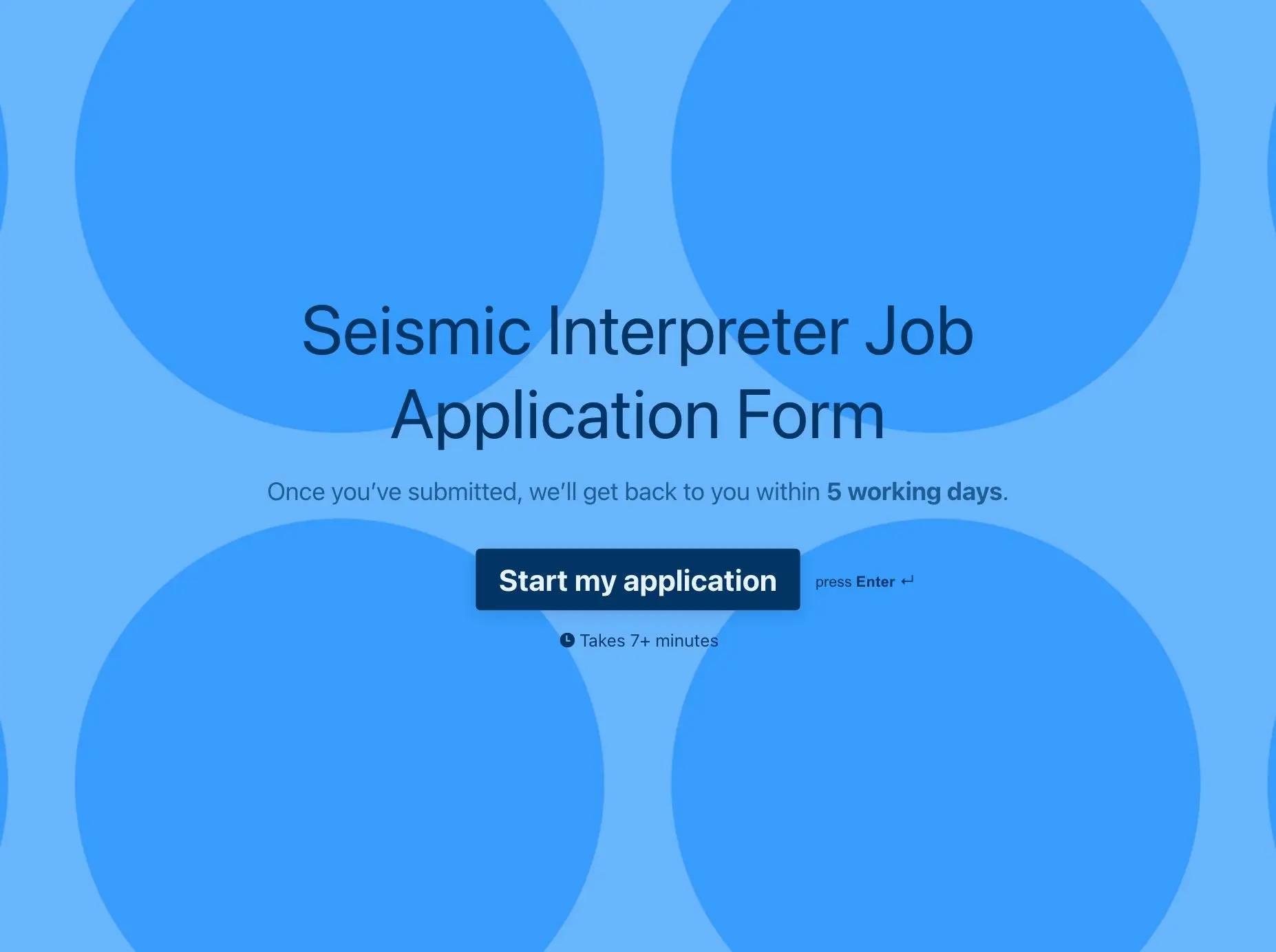 Seismic Interpreter Job Application Form Template Hero