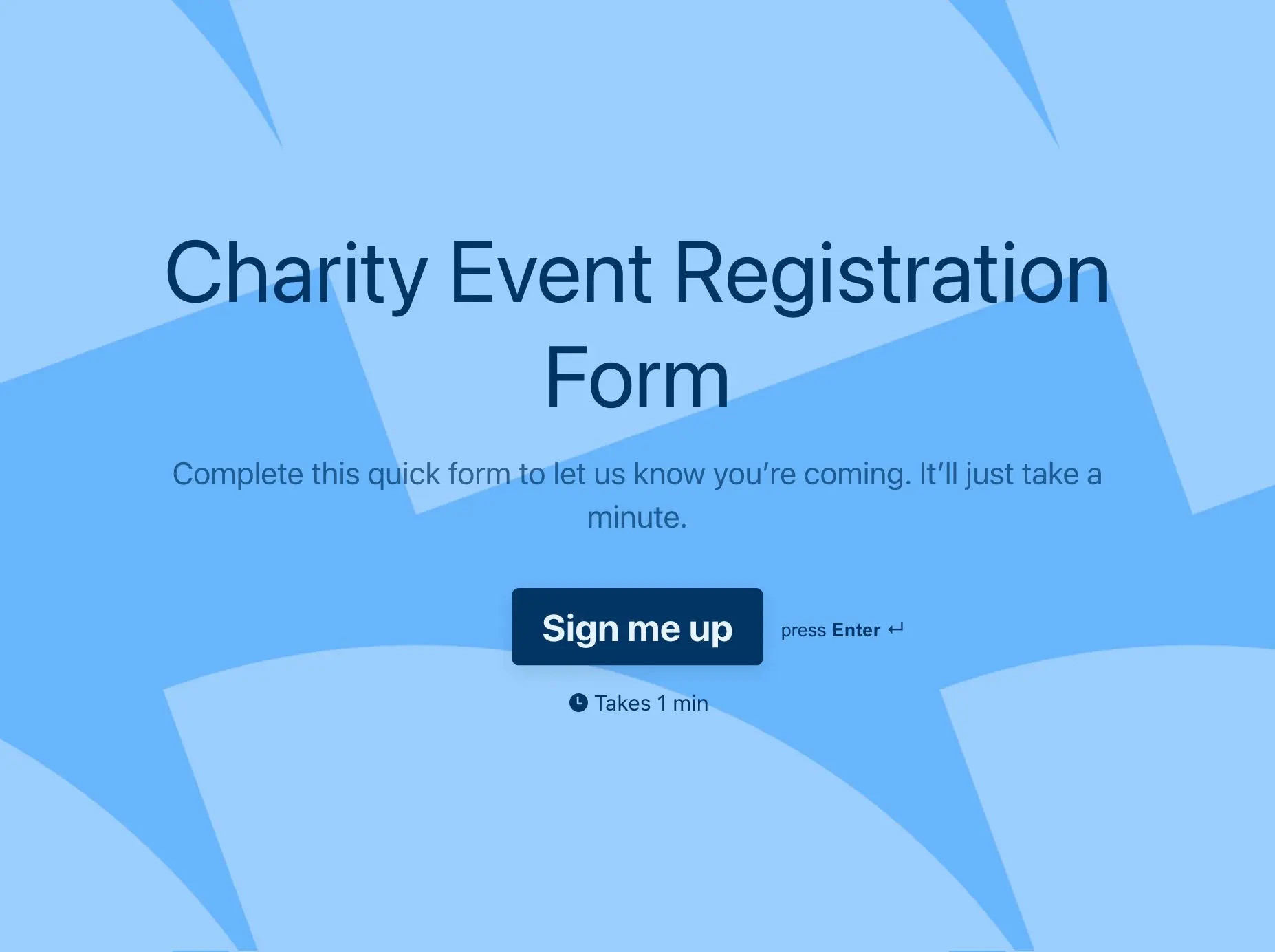 Charity Event Registration Form Template Hero