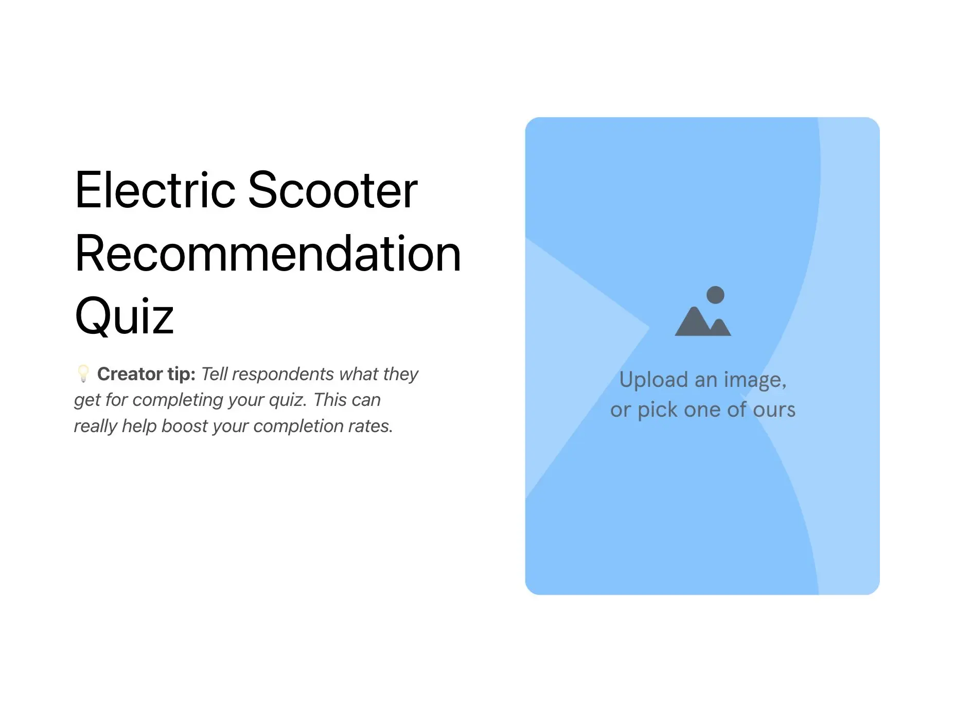 Electric Scooter Recommendation Quiz Template Hero