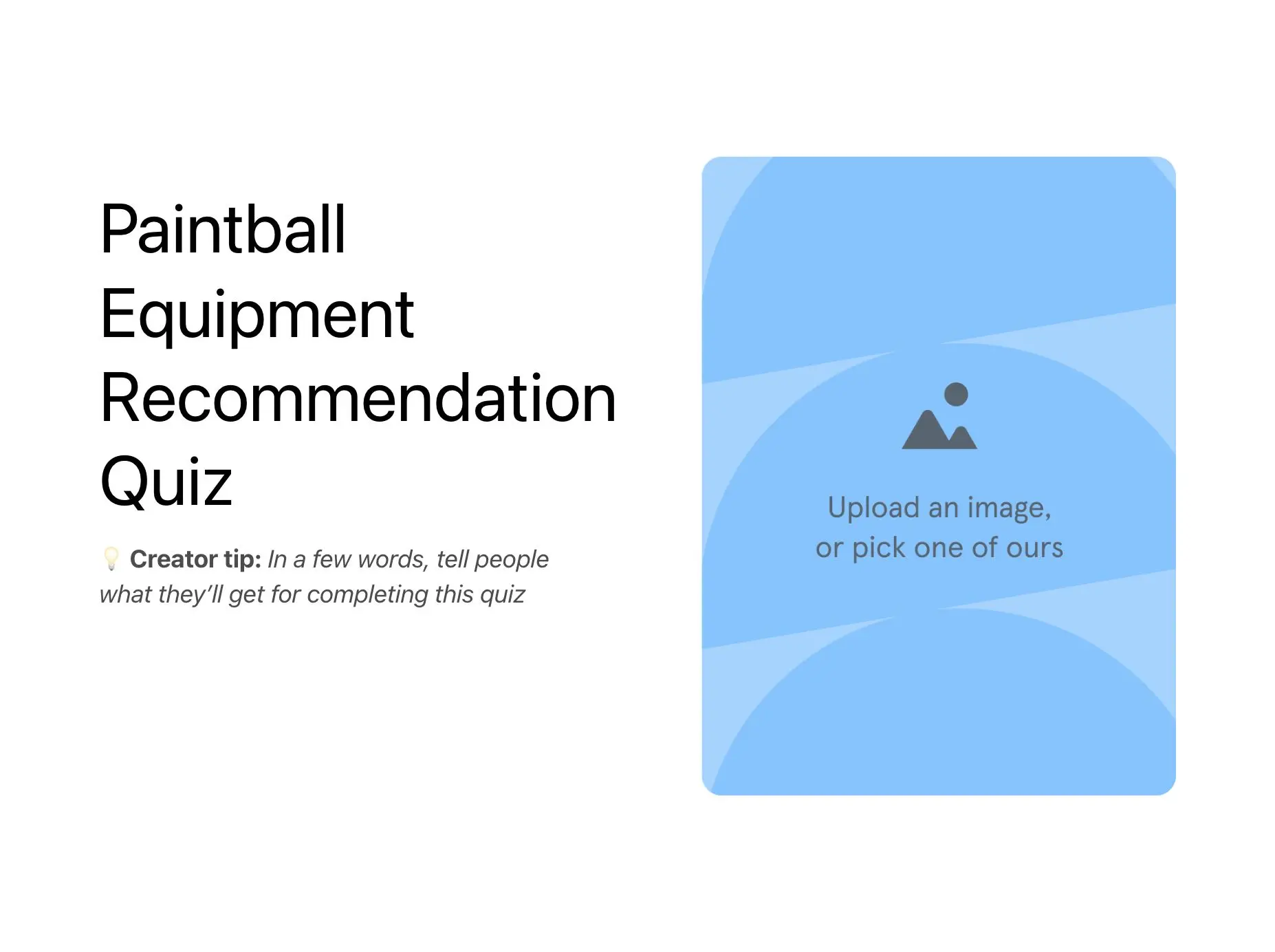 Paintball Equipment Recommendation Quiz Template Hero