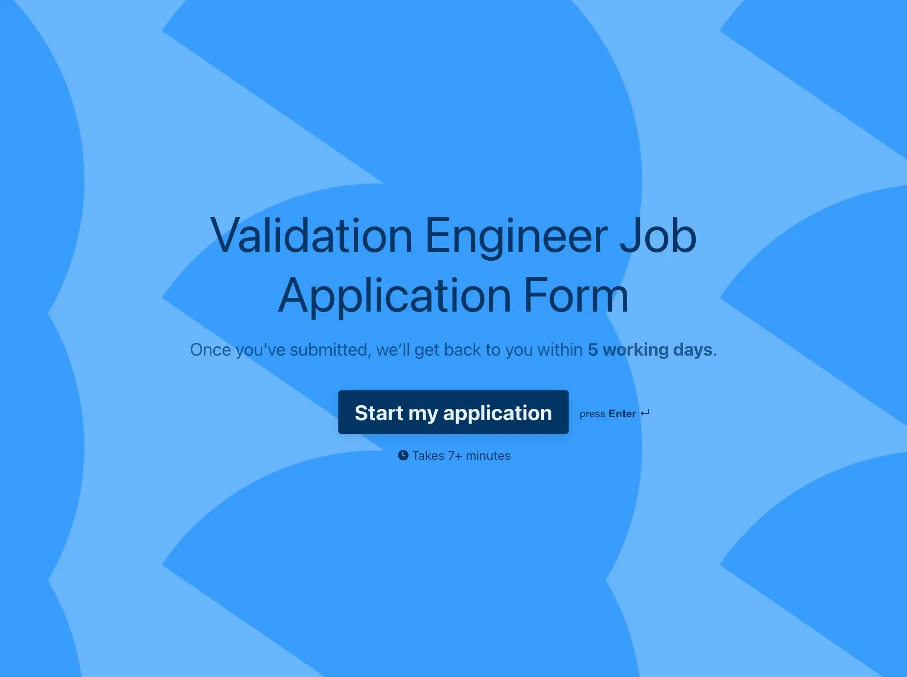 Validation Engineer Job Application Form Template Hero