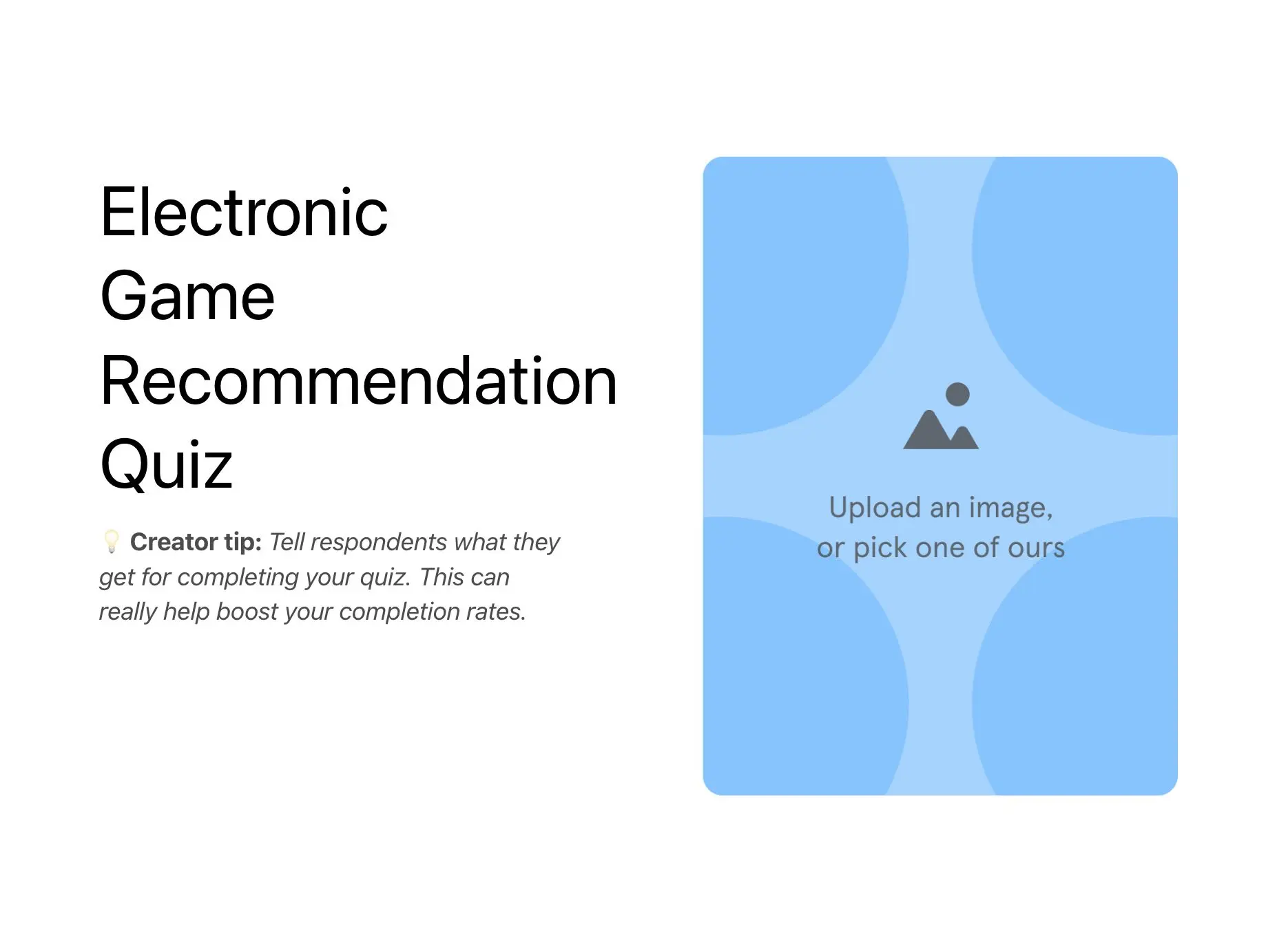 Electronic Game Recommendation Quiz Template Hero
