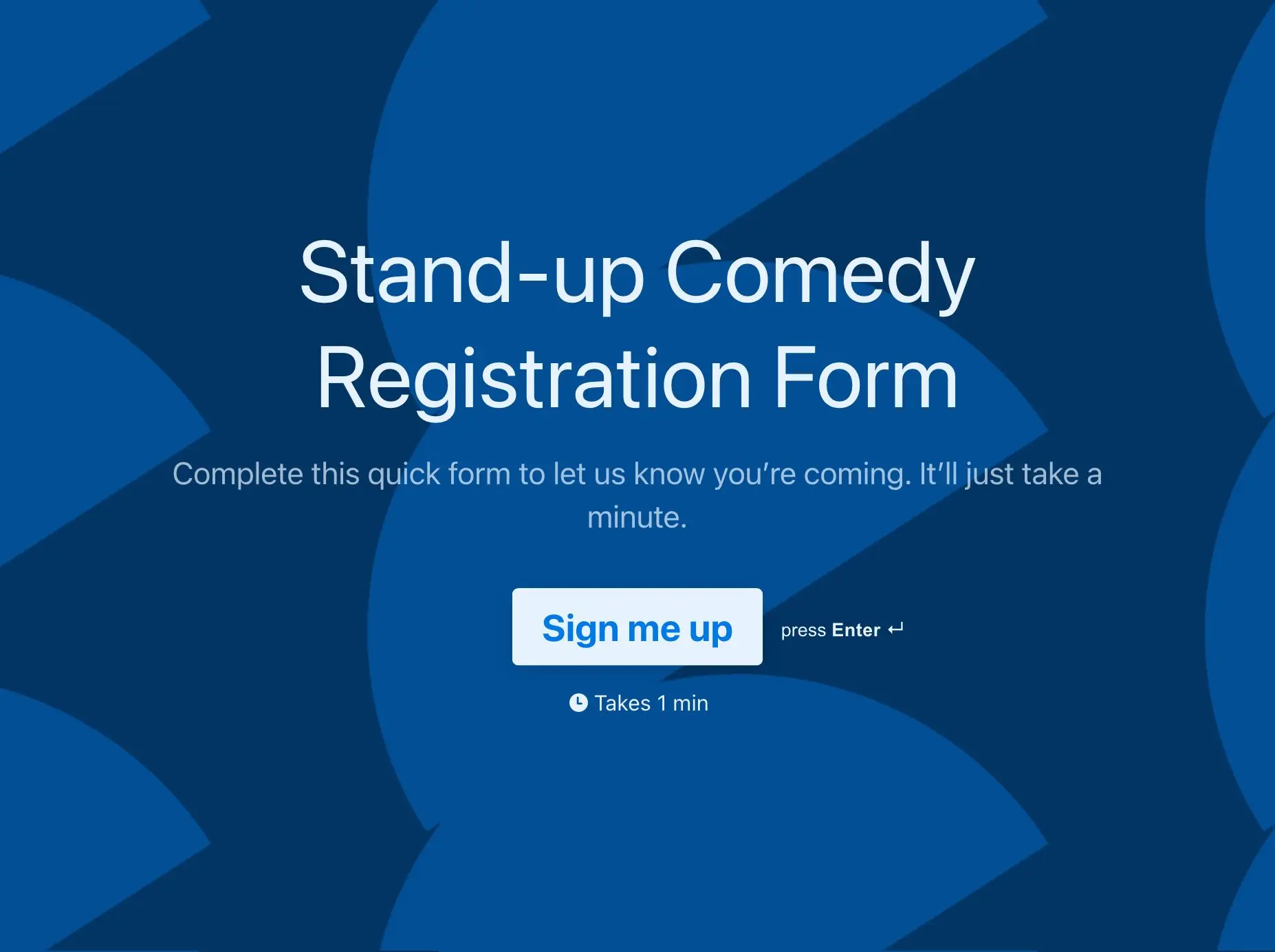 Stand-up Comedy Registration Form Template Hero