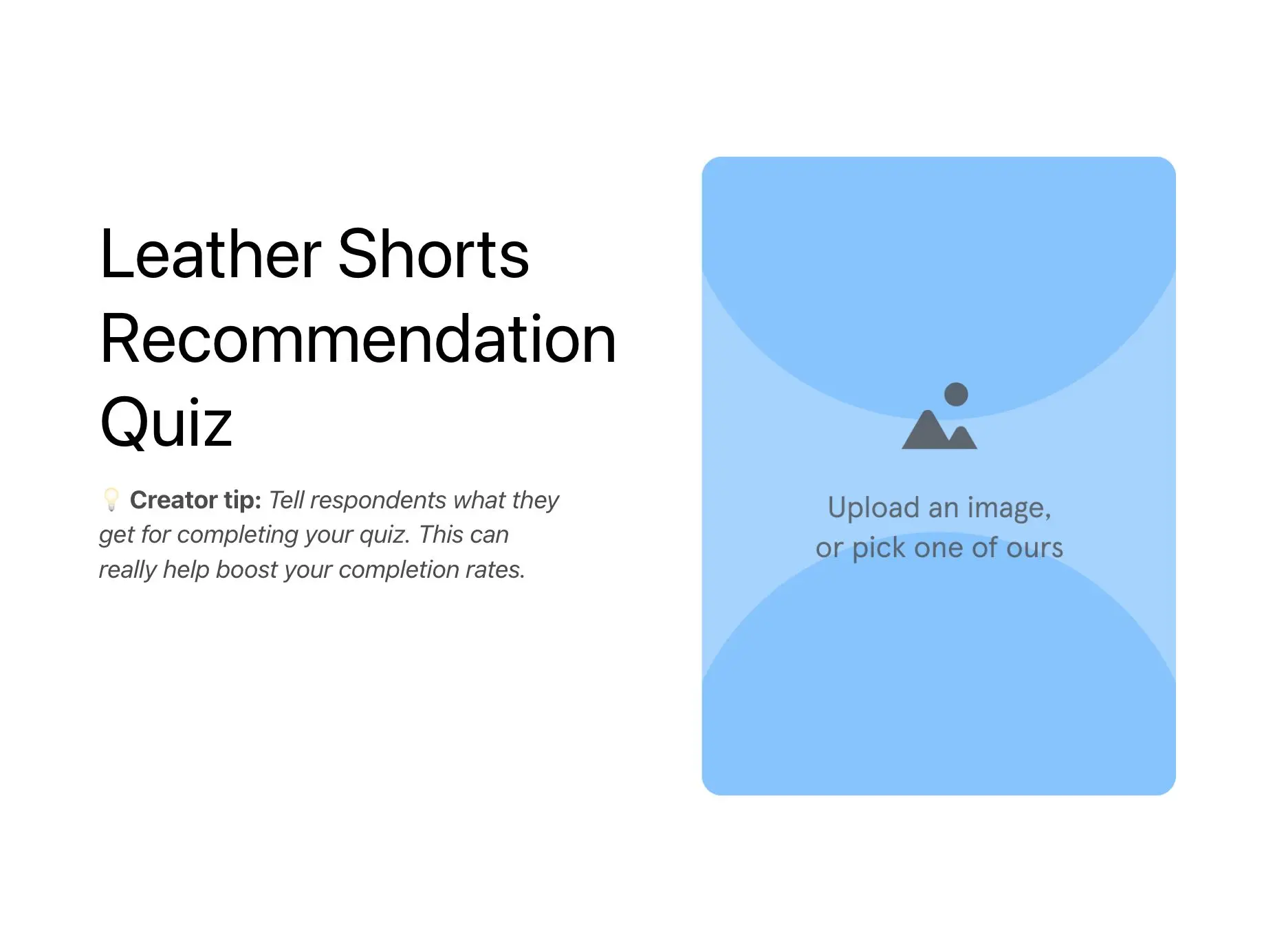 Leather Shorts Recommendation Quiz Template Hero