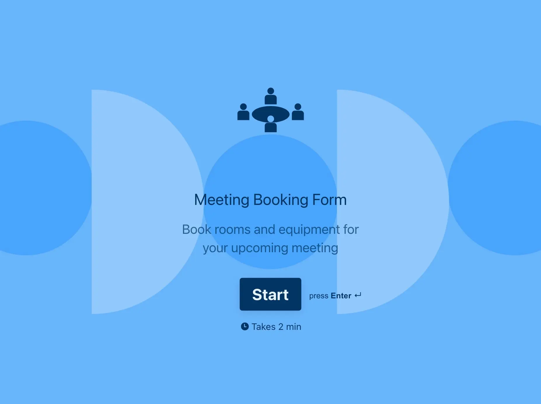 Meeting Booking Form Template Hero