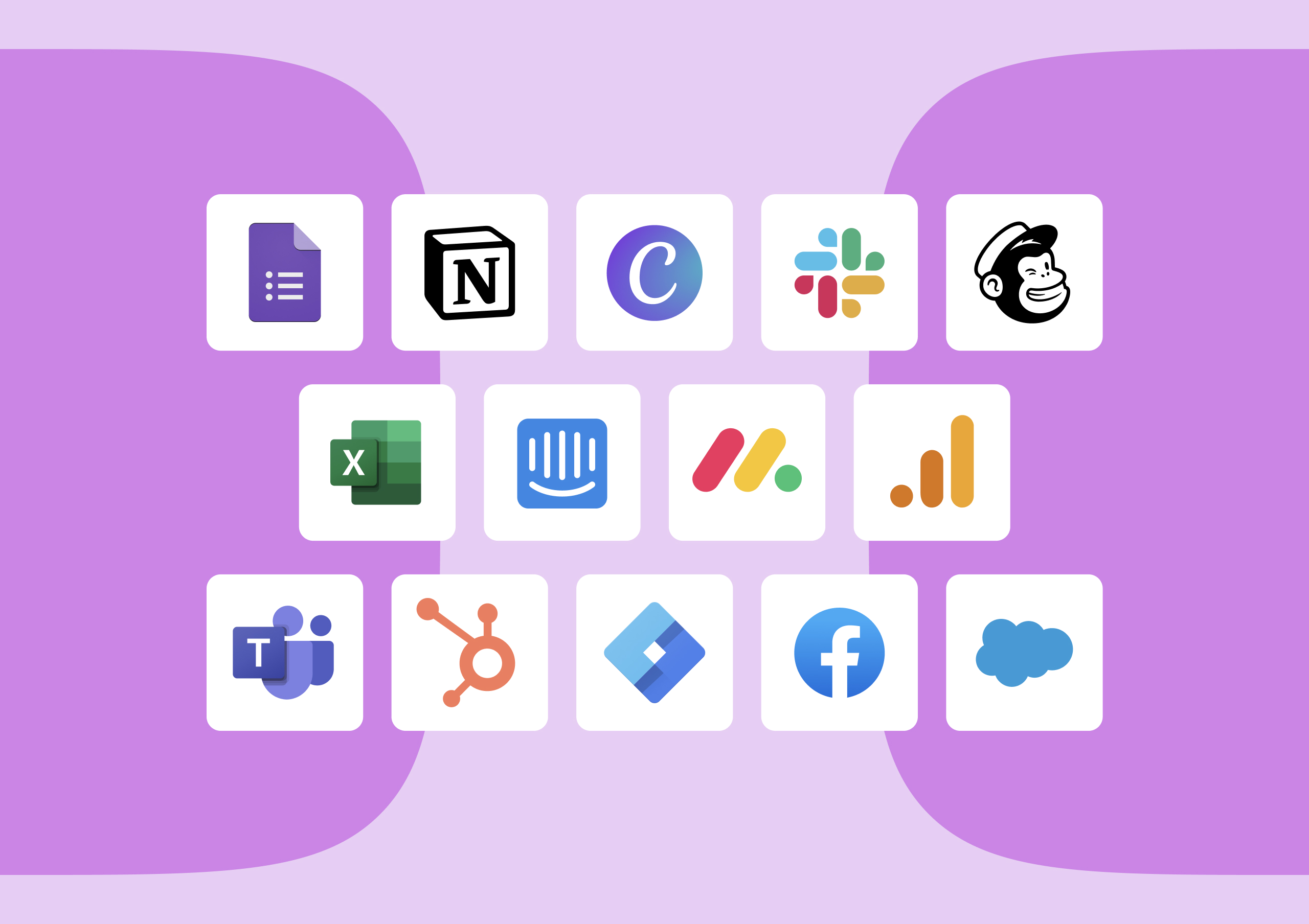 Image shows some of Typeform's most popular integrations.