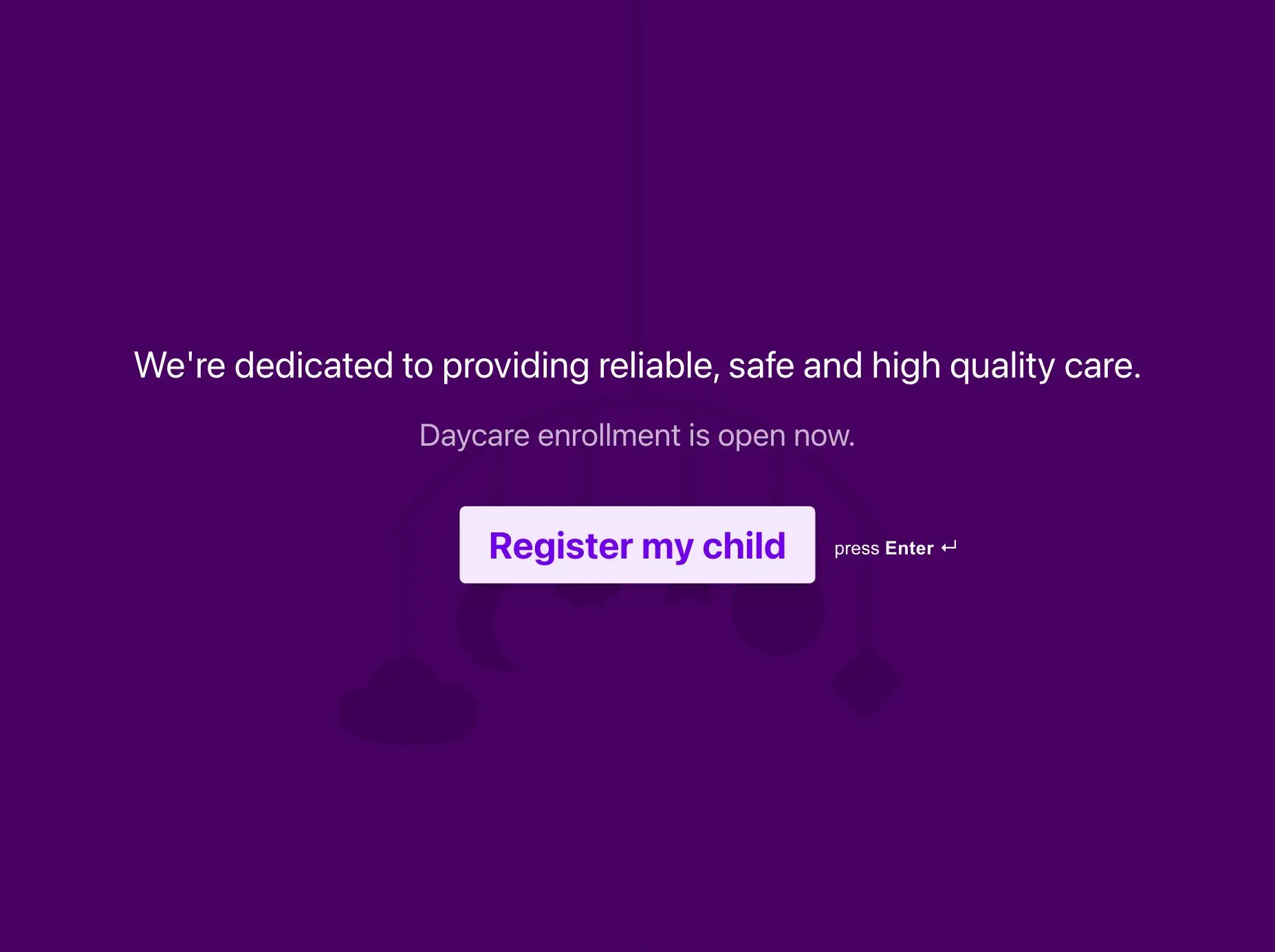 Child Care Registration Form Template Hero
