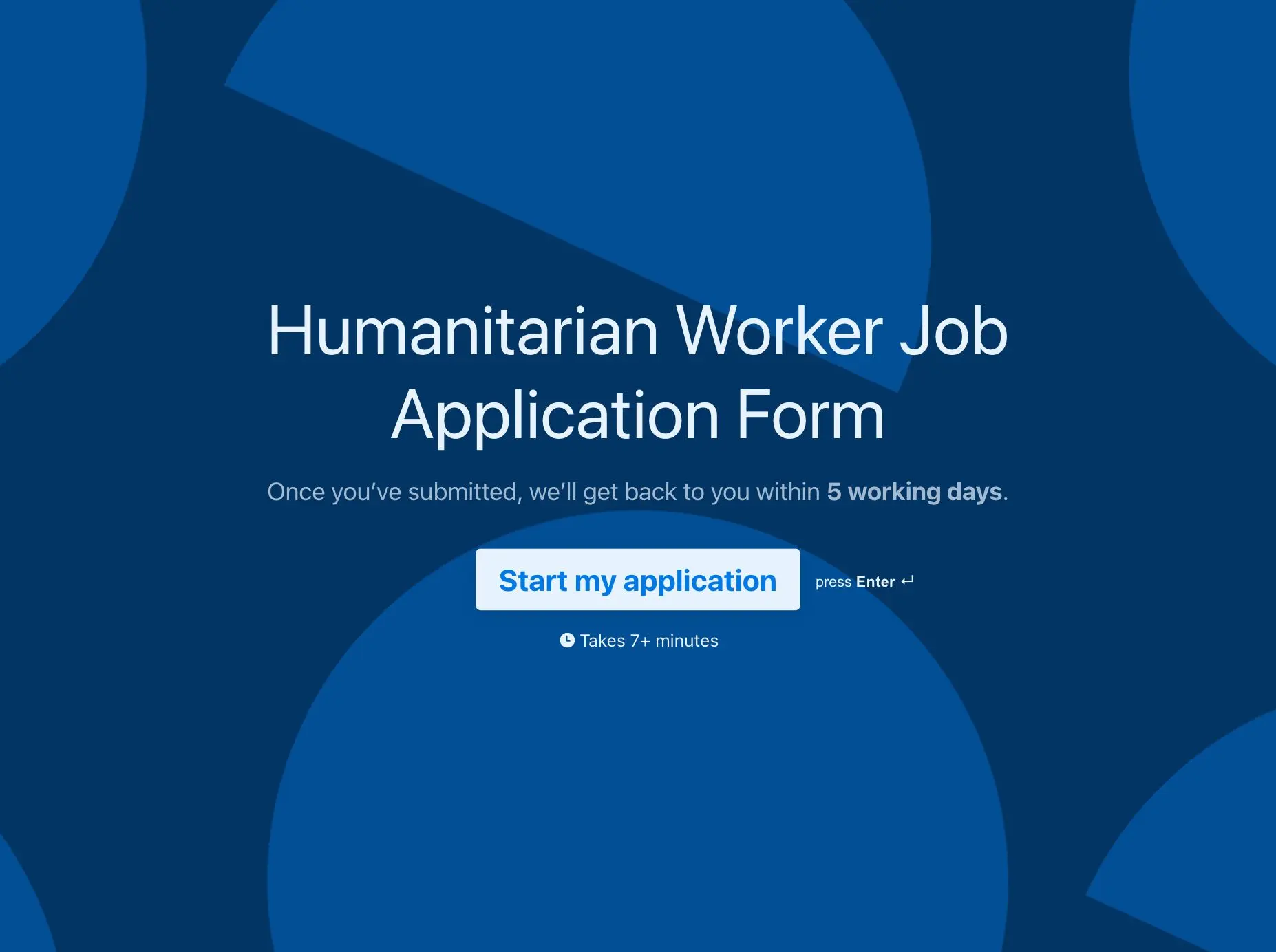 Humanitarian Worker Job Application Form Template Hero