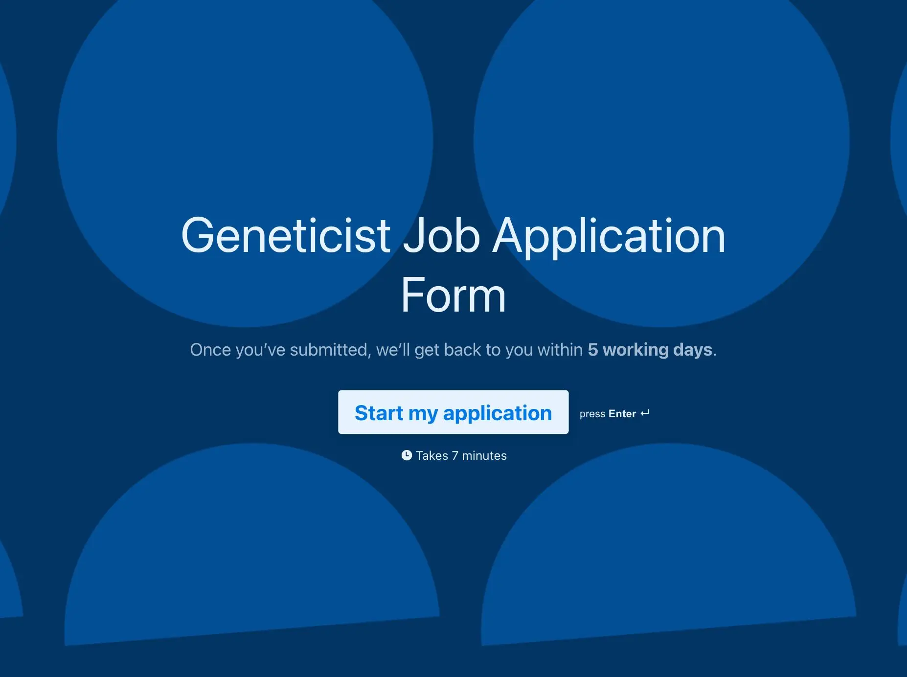Geneticist Job Application Form Template Hero