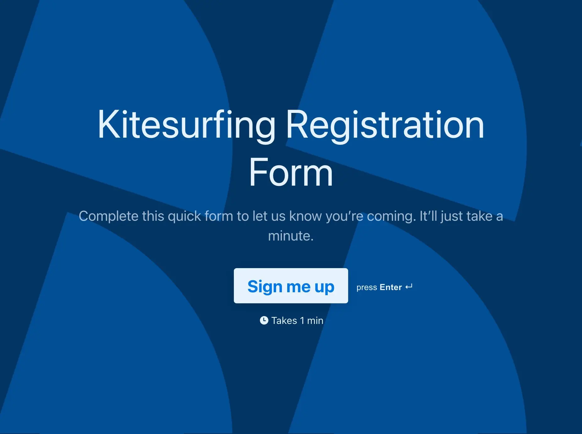 Kitesurfing Registration Form Template Hero