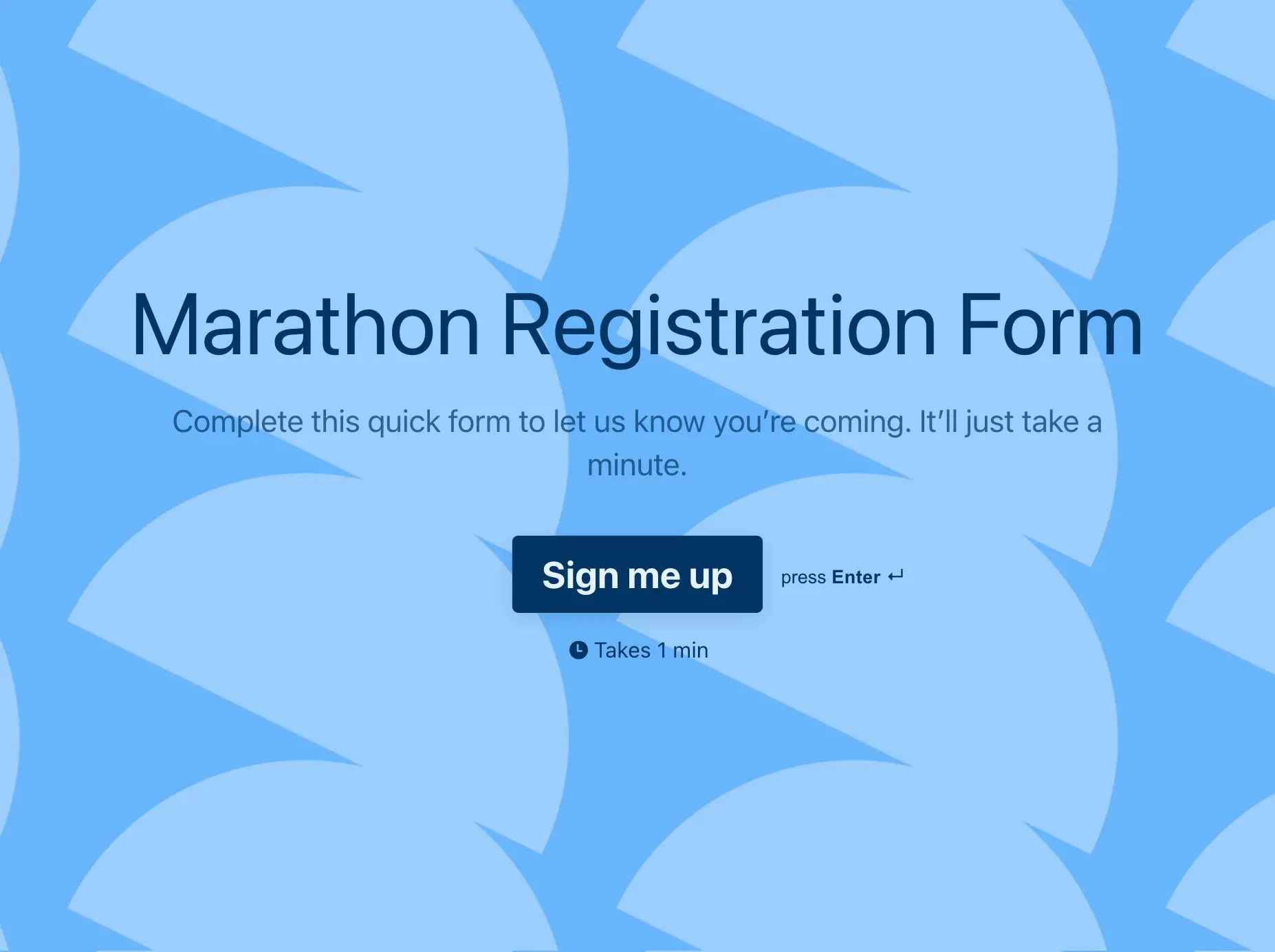 Marathon Registration Form Template Hero