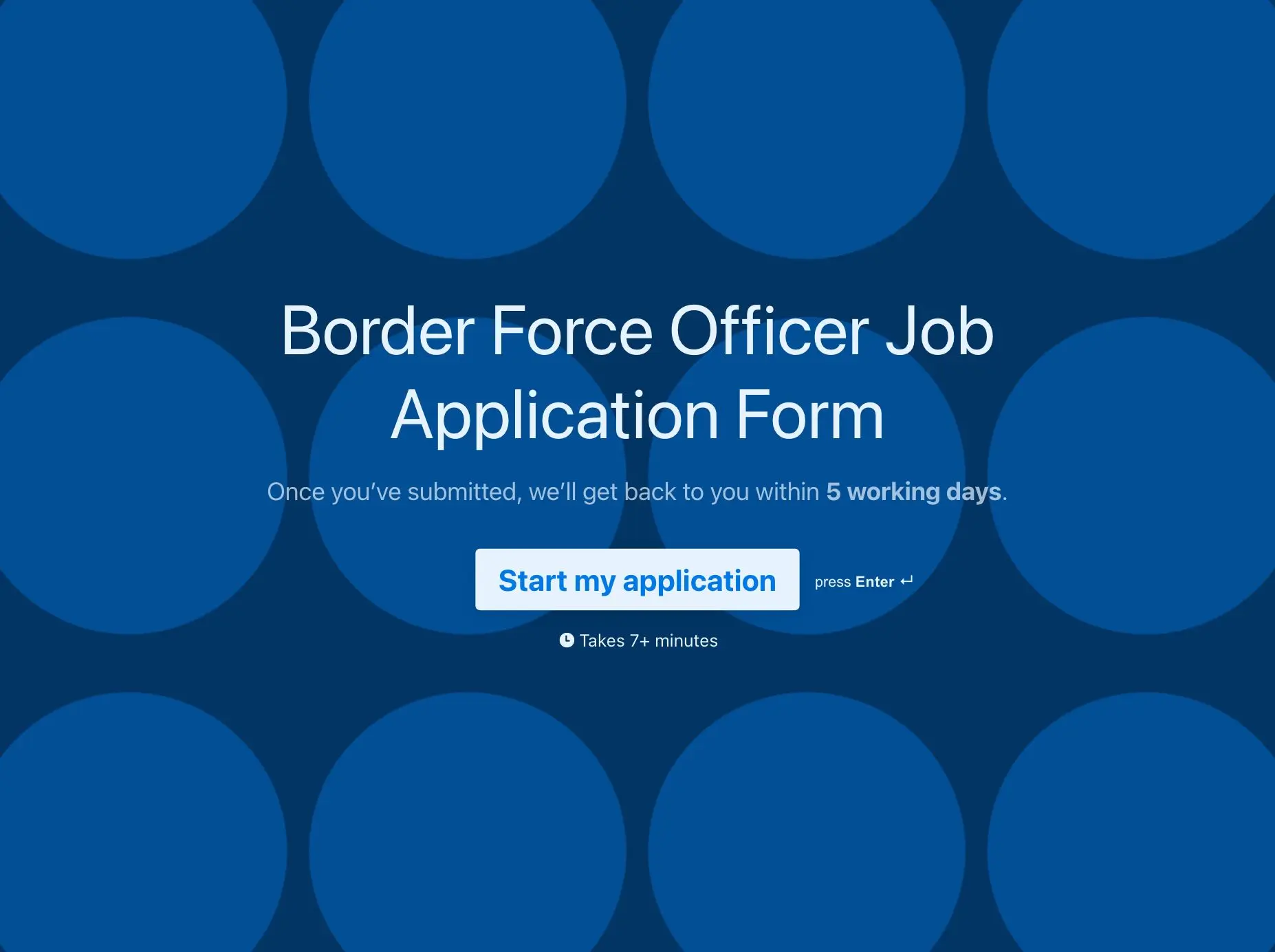 Border Force Officer Job Application Form Template Hero