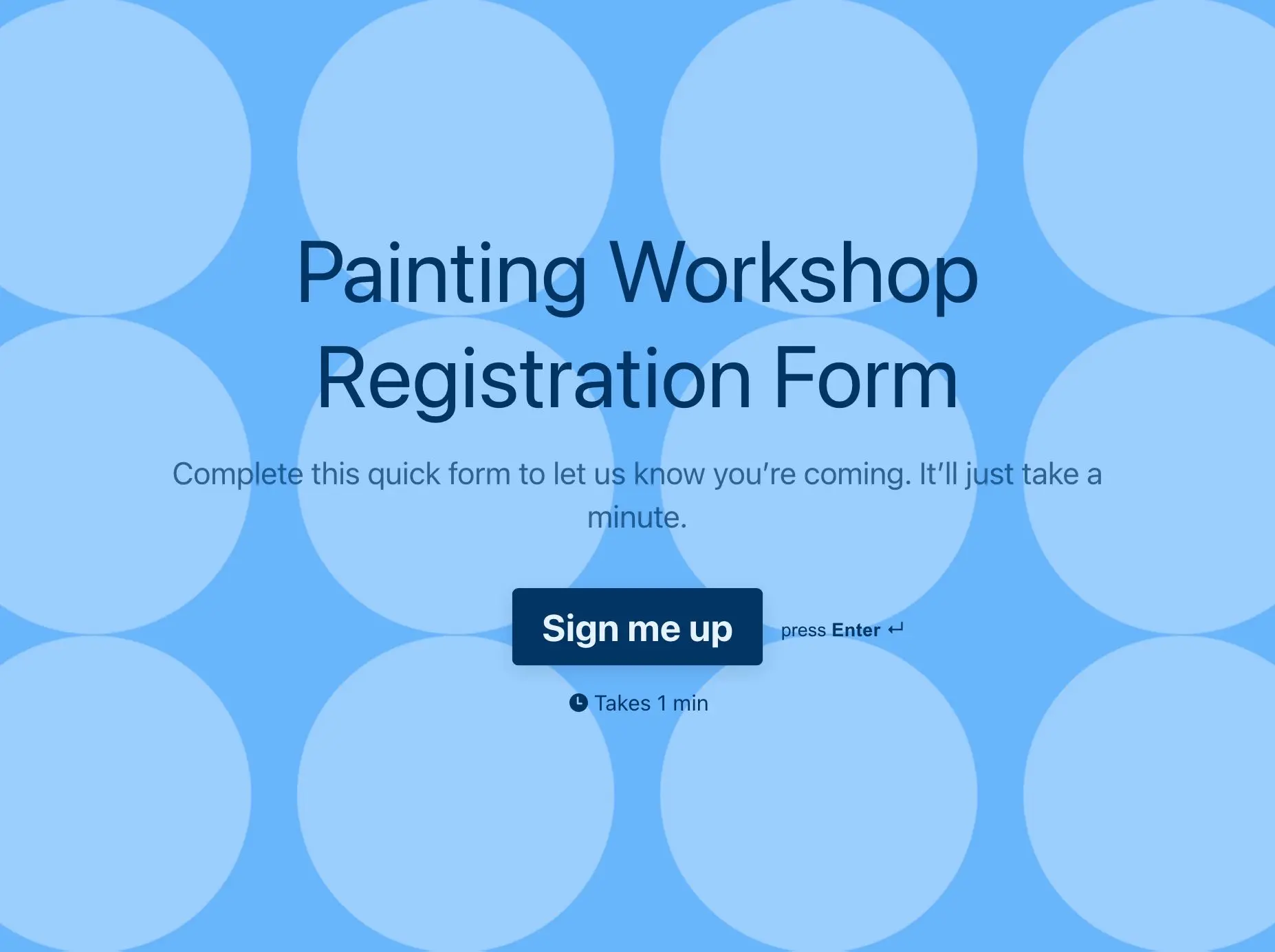 Painting Workshop Registration Form Template Hero