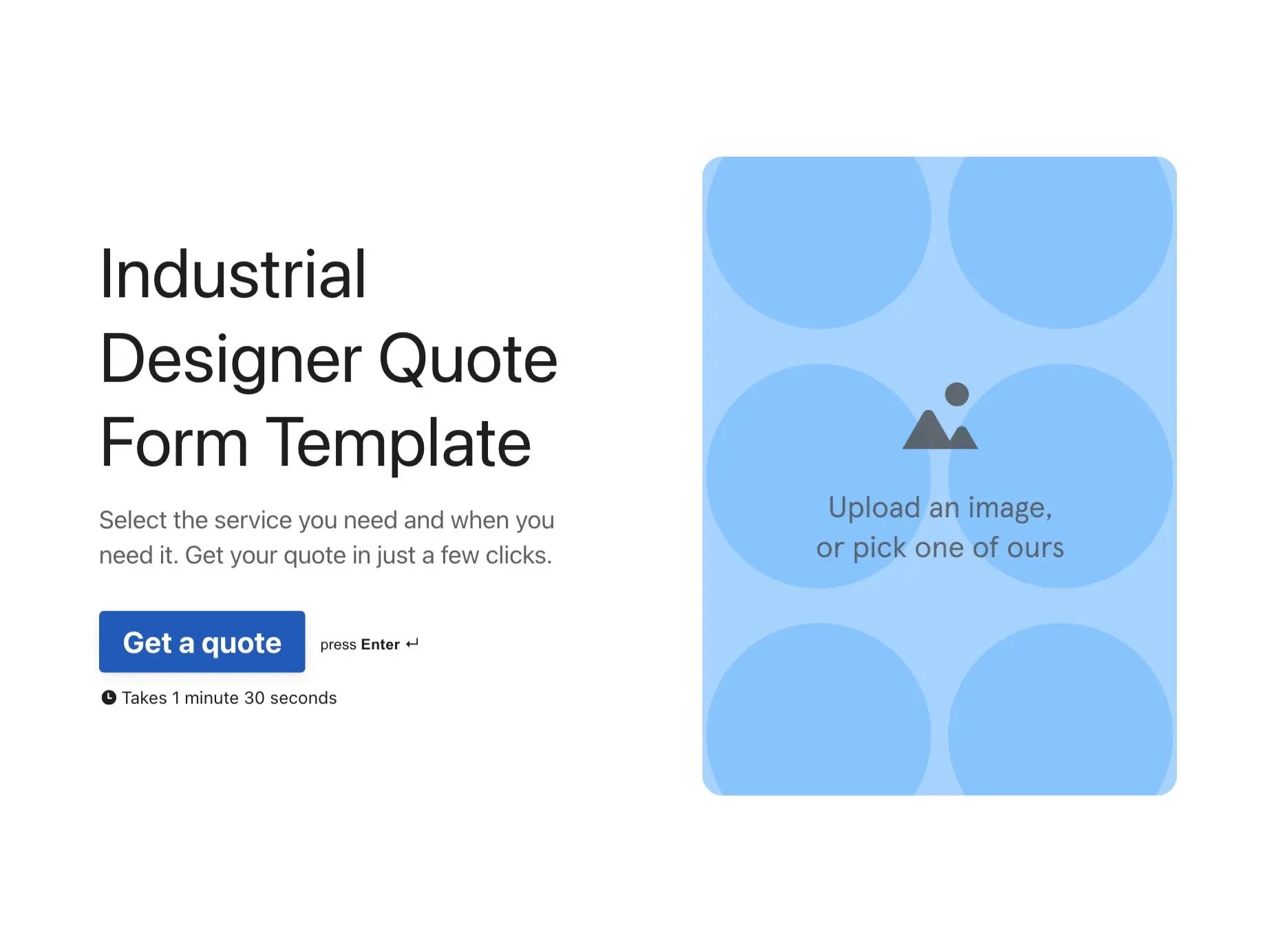 Industrial Designer Quote Form Template Hero