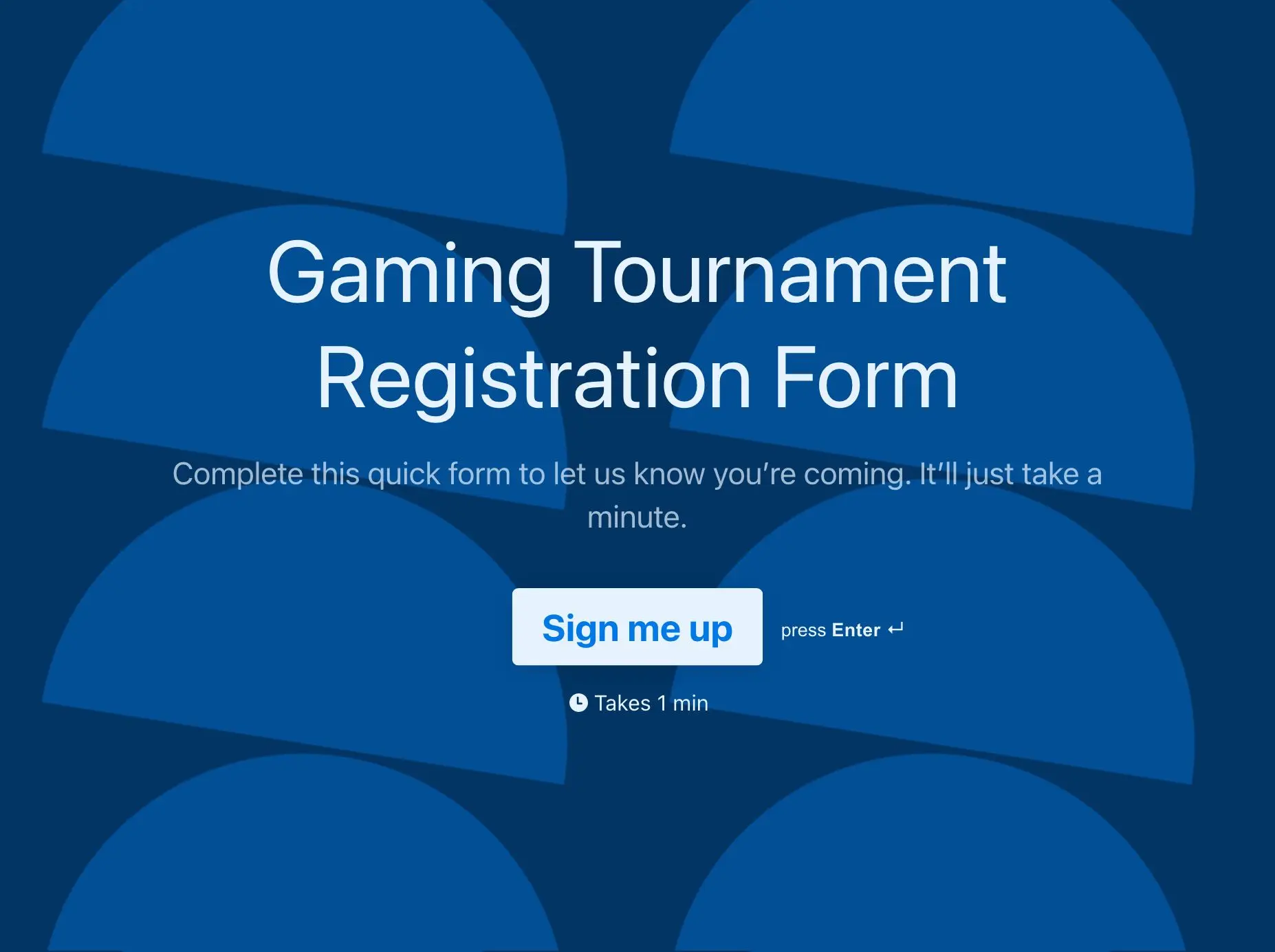 Gaming Tournament Registration Form Template Hero
