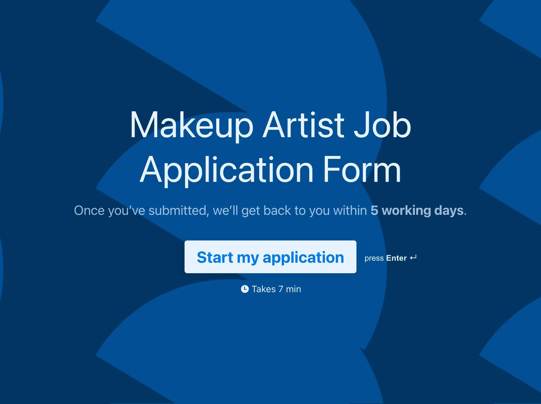 Makeup Artist Job Application Form Template Hero