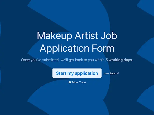 Makeup Artist Job Application Form Template