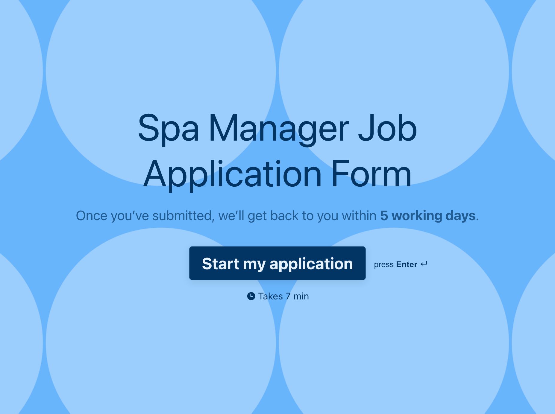 Spa Manager Job Application Form Template   Spa Manager Job Application Form Template Hero 