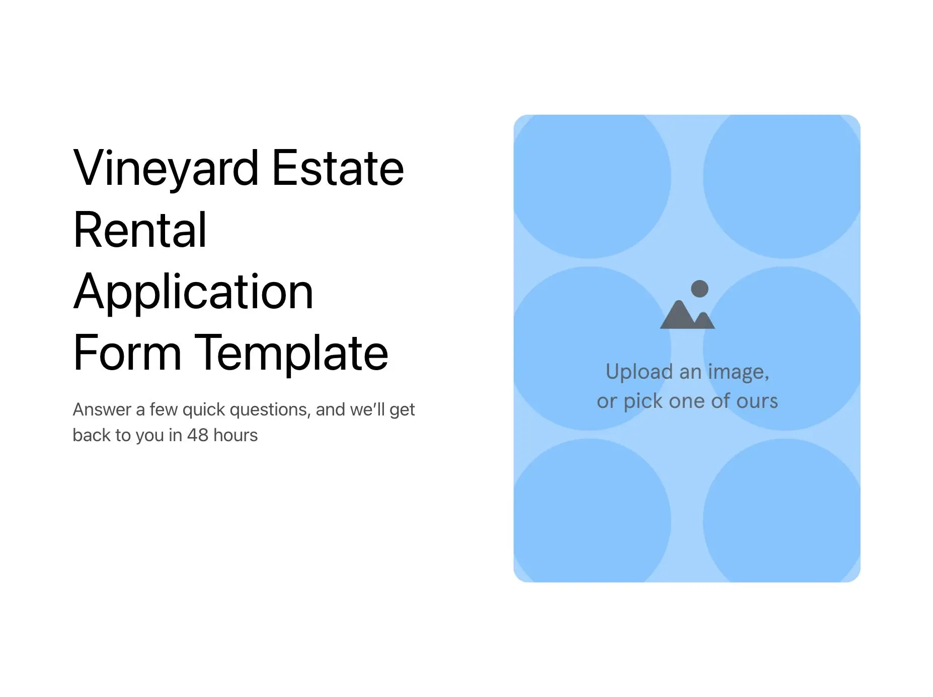 Vineyard Estate Rental Application Form Template Hero