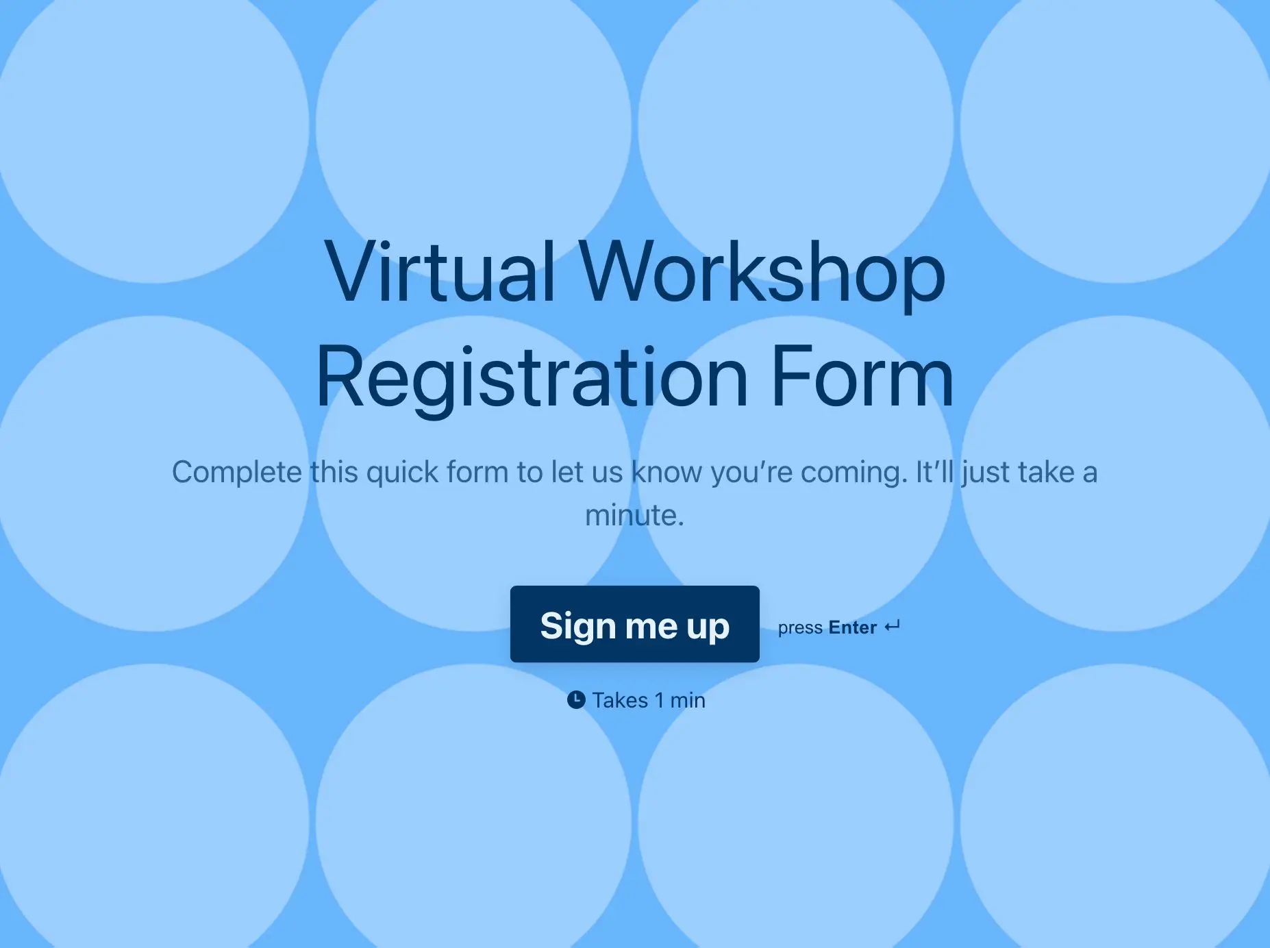 Virtual Workshop Registration Form Template Hero