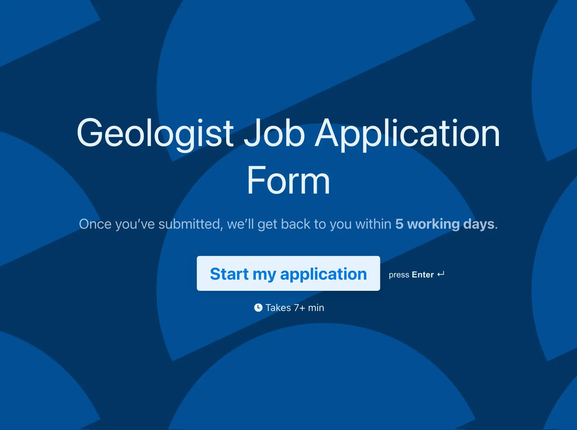 Geologist Job Application Form Template Hero