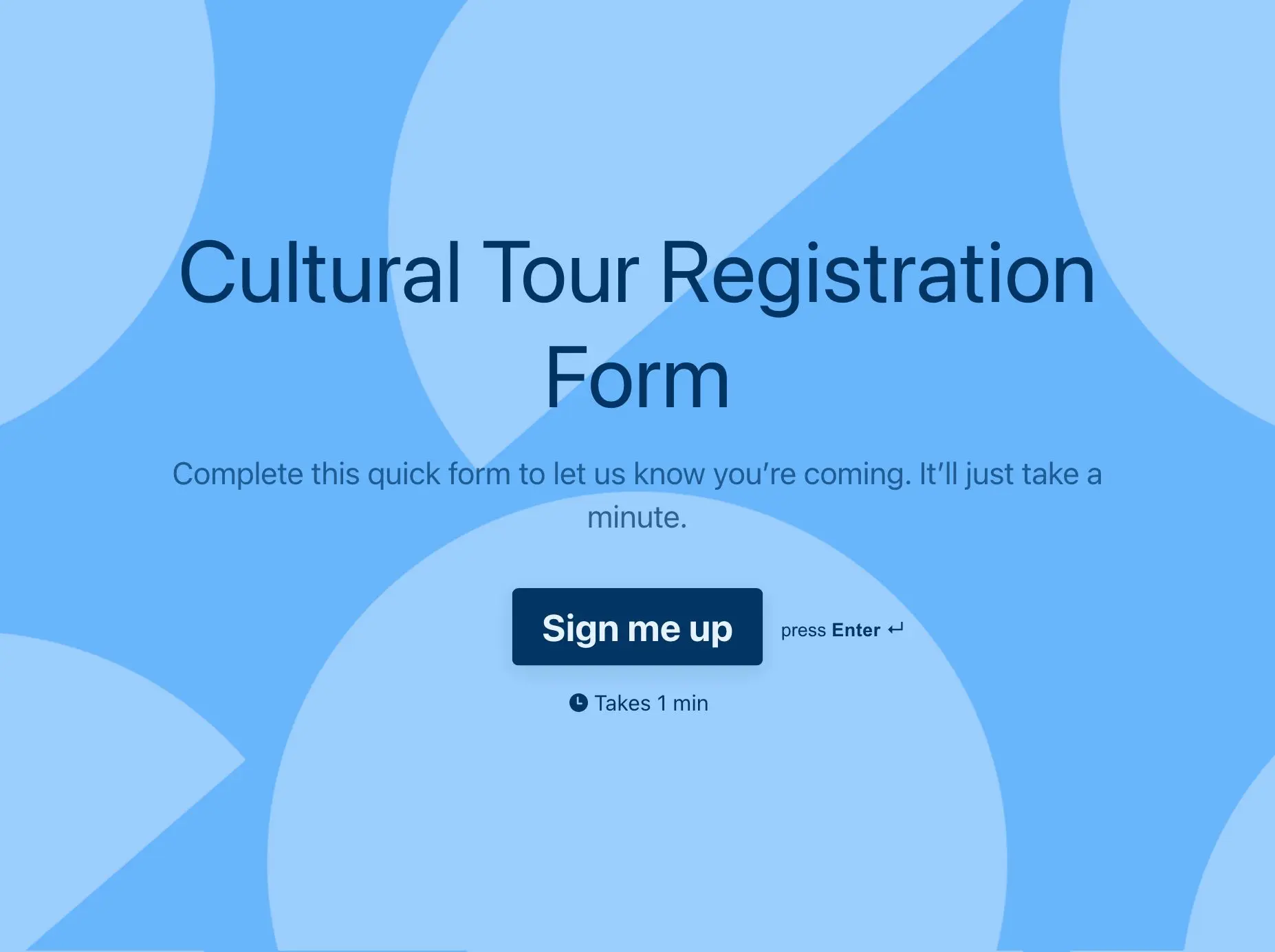 Cultural Tour Registration Form Template Hero