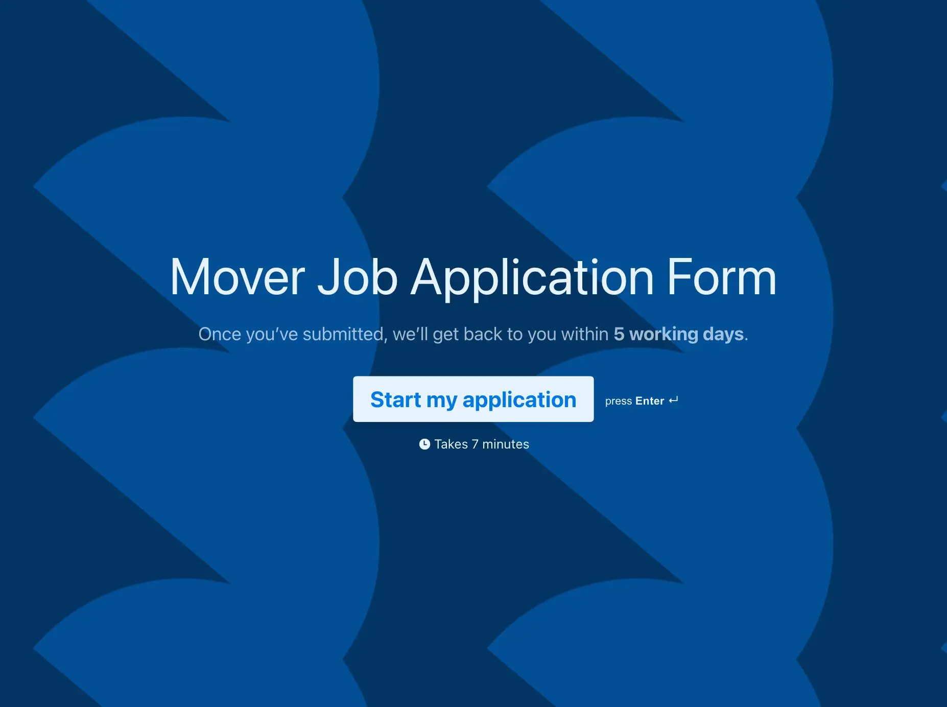 Mover Job Application Form Template Hero