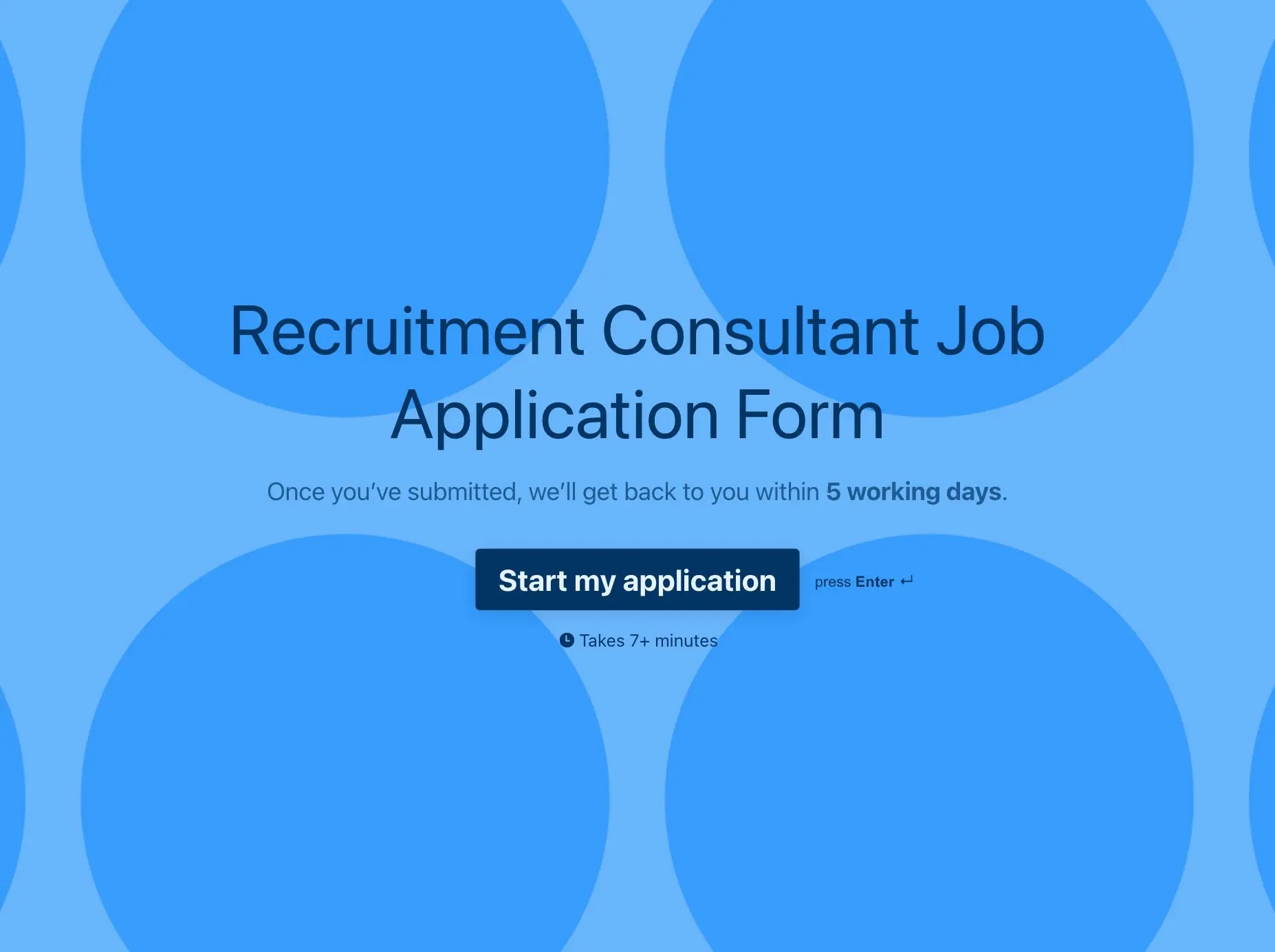 Recruitment Consultant Job Application Form Template Hero