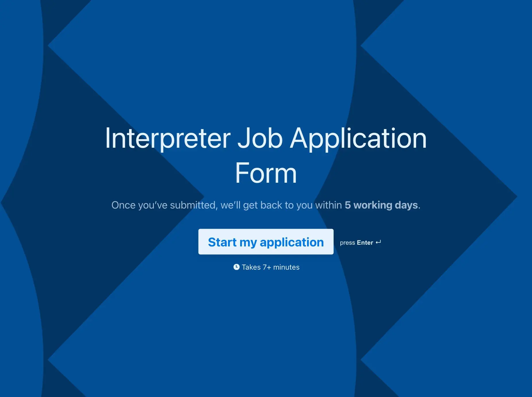 Interpreter Job Application Form Template Hero