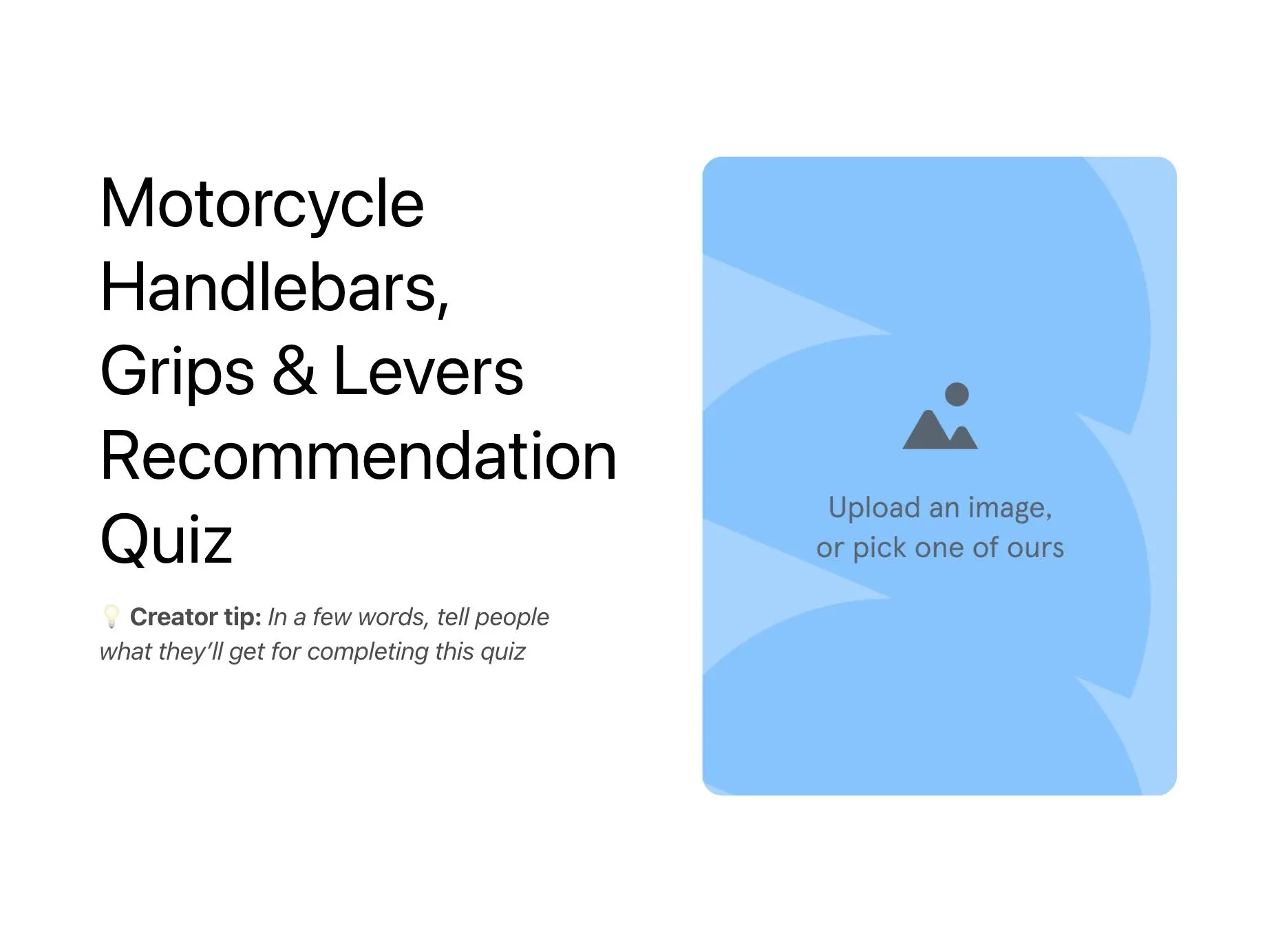 Motorcycle Handlebars, Grips & Levers Recommendation Quiz Template Hero