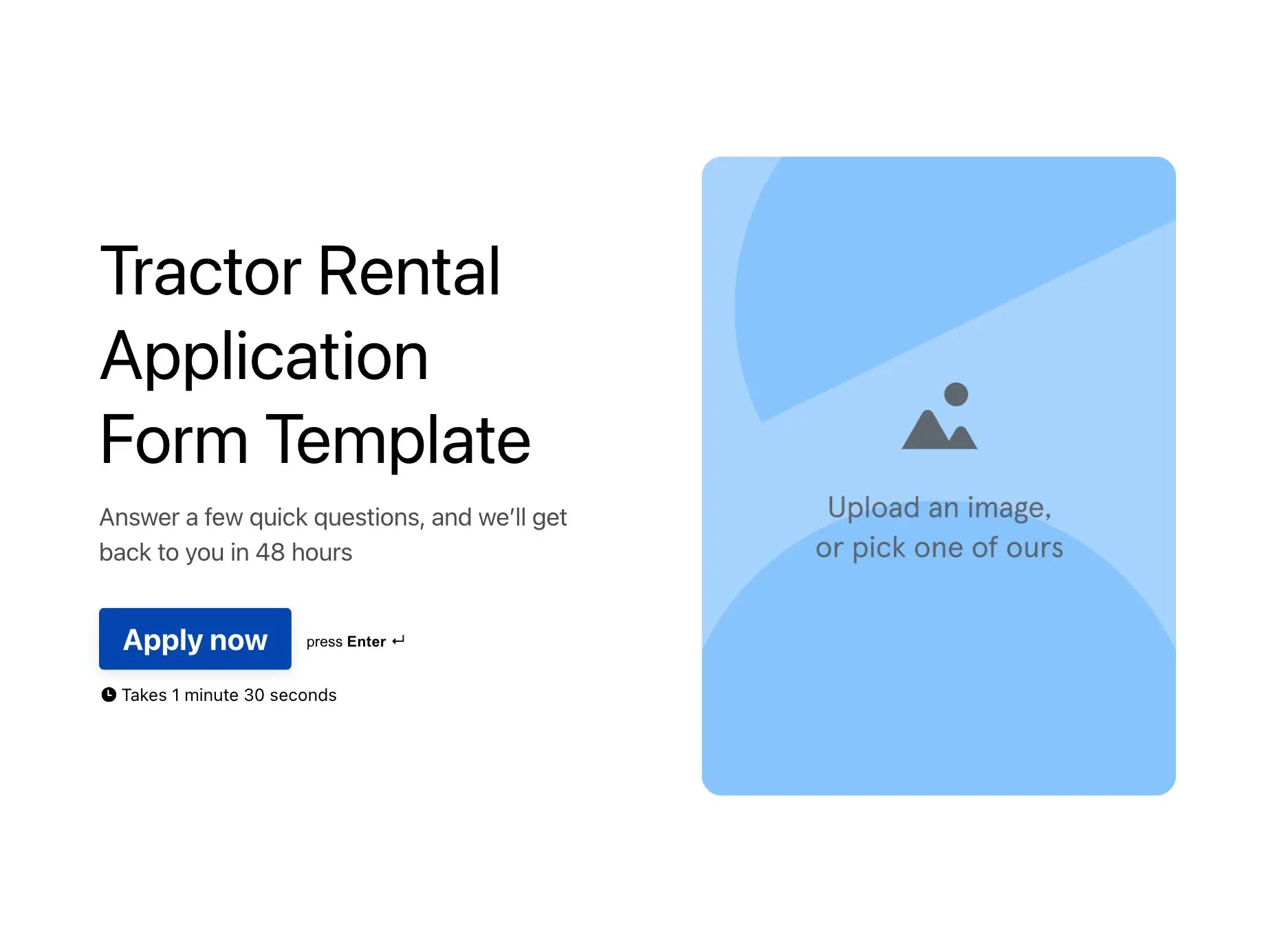 Tractor Rental Application Form Template Hero