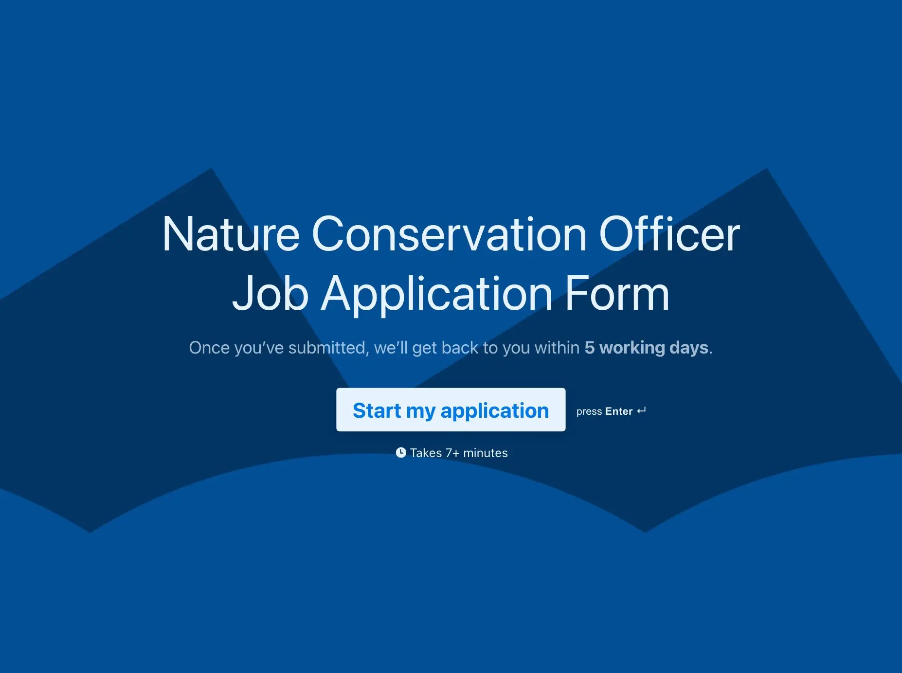 Nature Conservation Officer Job Application Form Template Hero