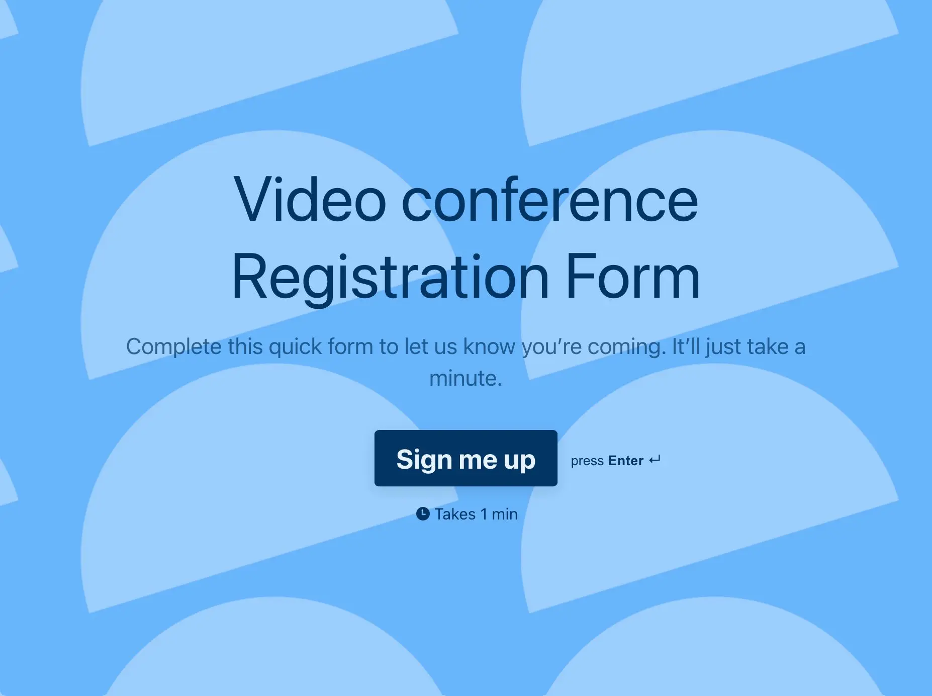 Video conference Registration Form Template Hero