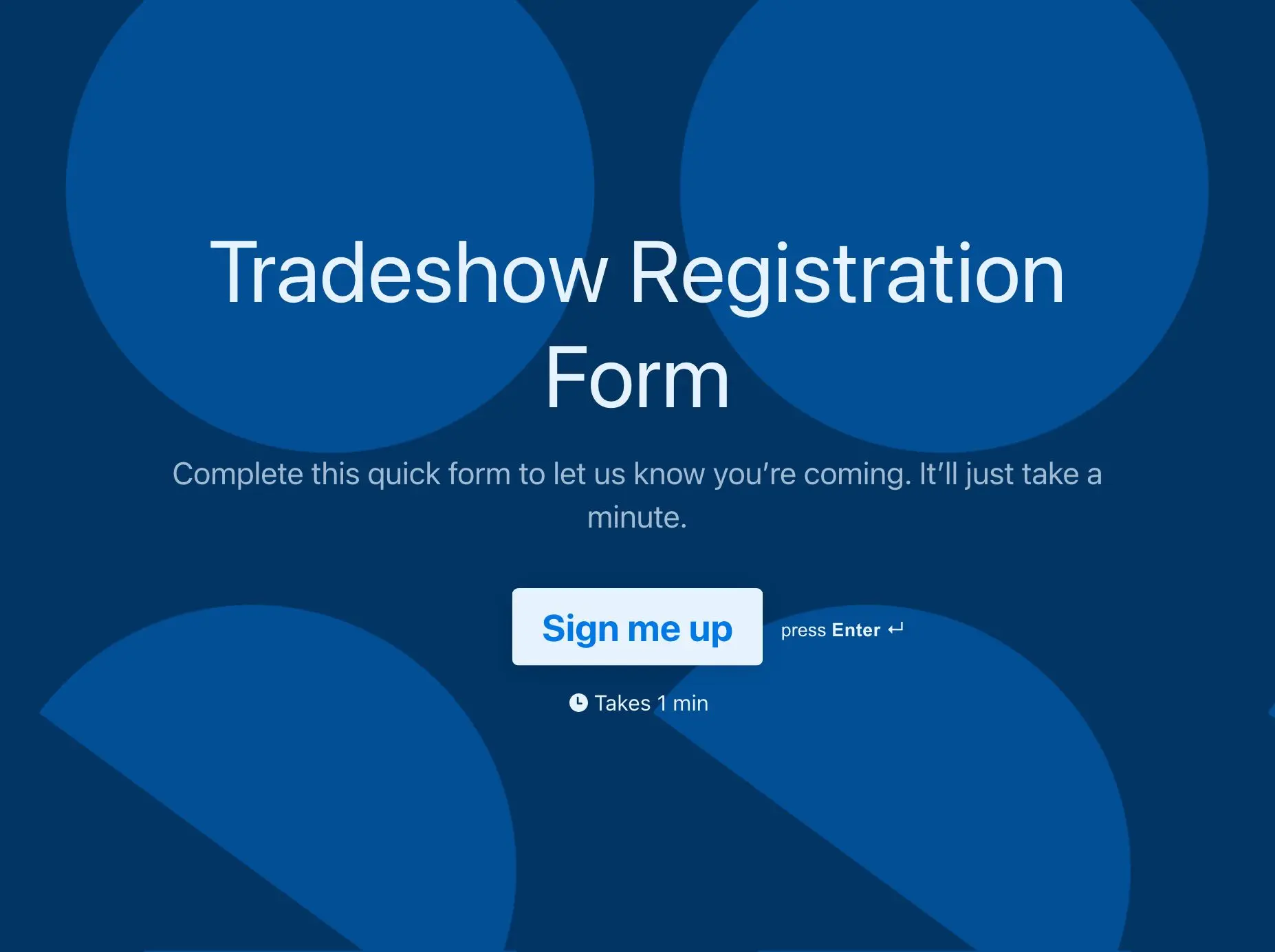 Tradeshow Registration Form Template Hero