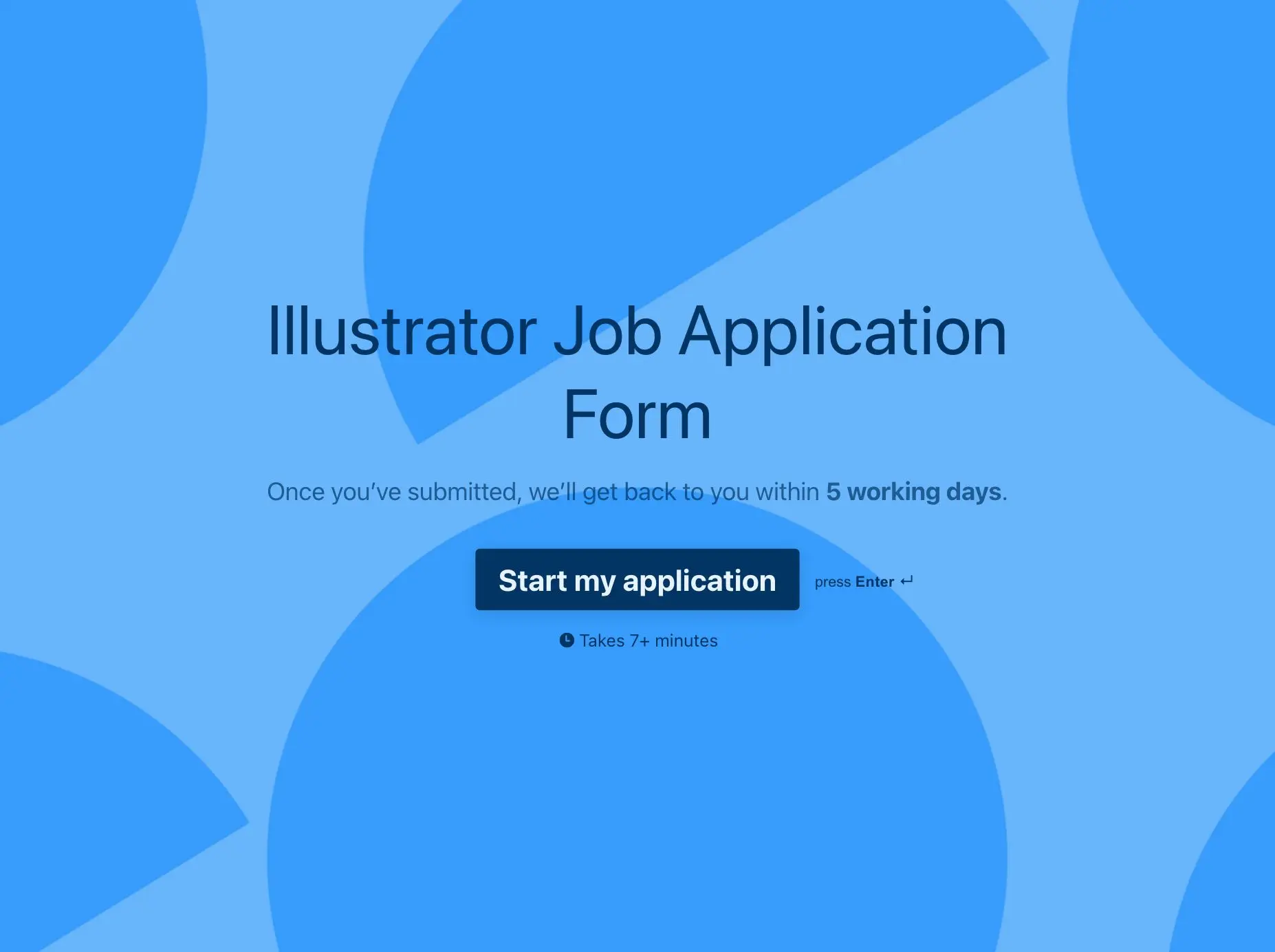 Illustrator Job Application Form Template