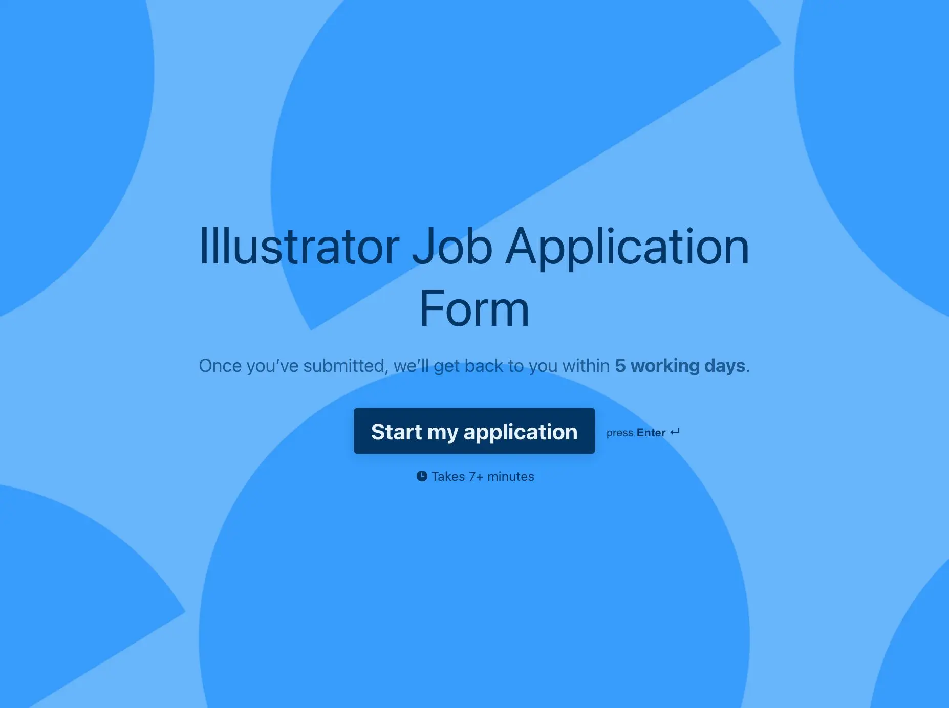 Illustrator Job Application Form Template Hero