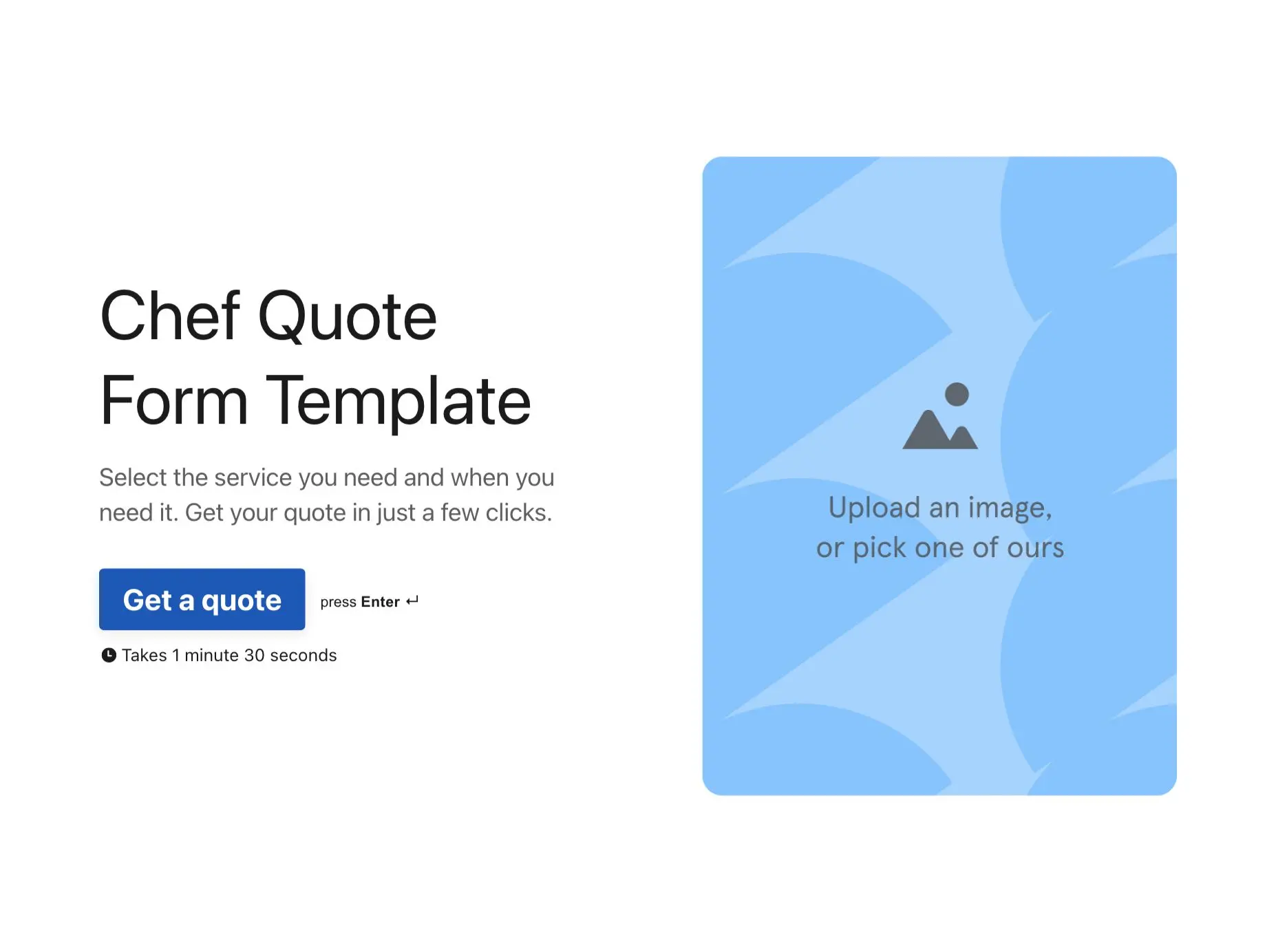 Chef Quote Form Template Hero