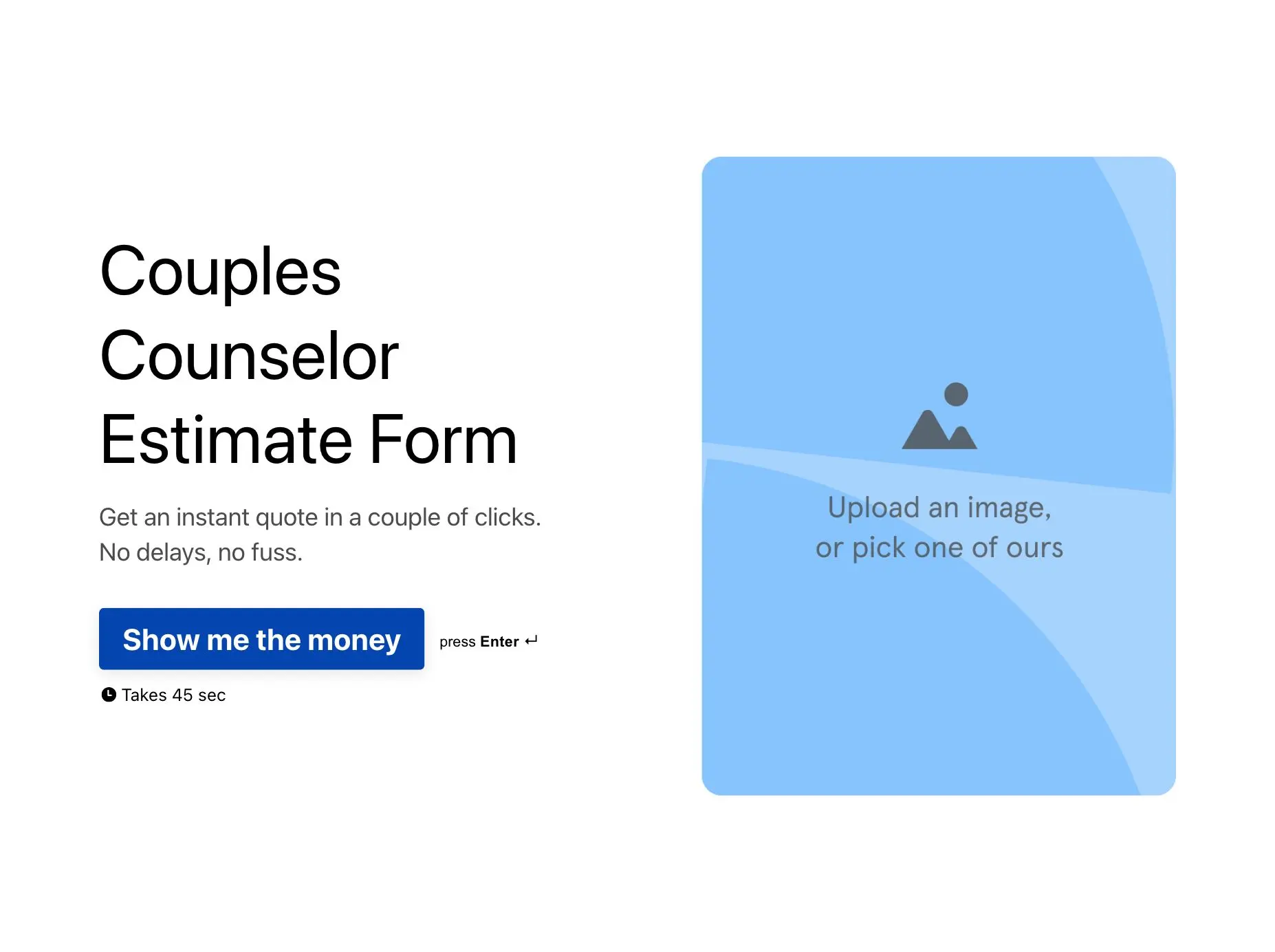 Couples Counselor Estimate Form Template Hero
