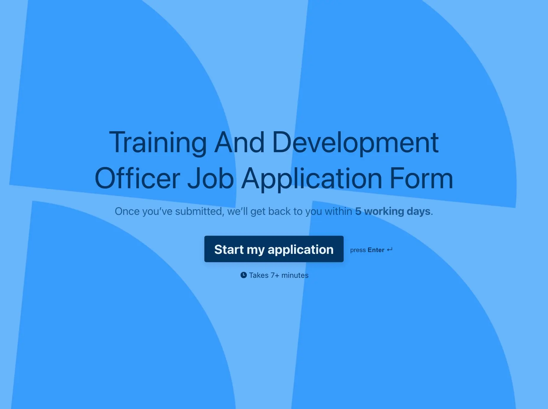Training And Development Officer Job Application Form Template Hero