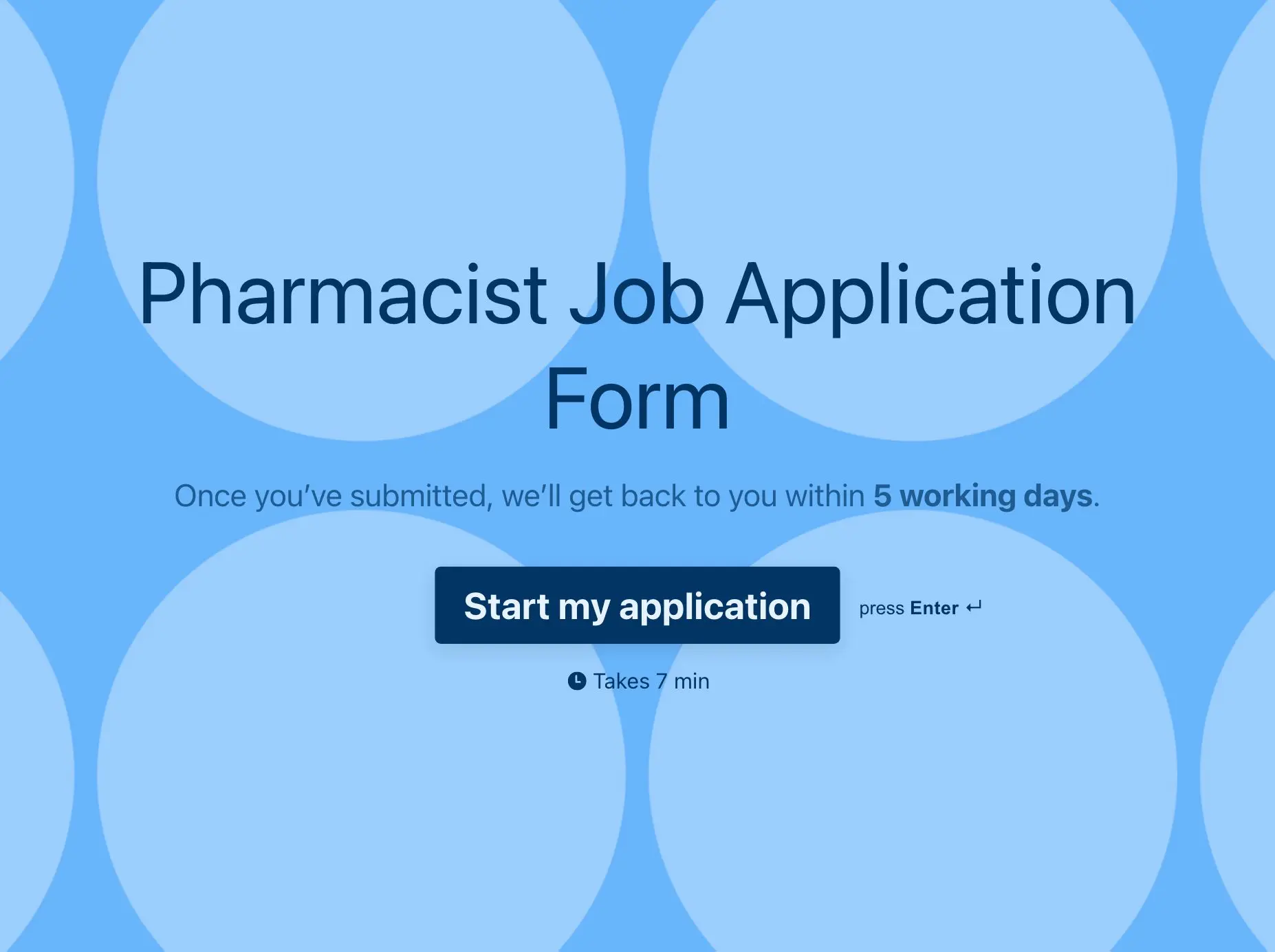 Pharmacist Job Application Form Template Hero