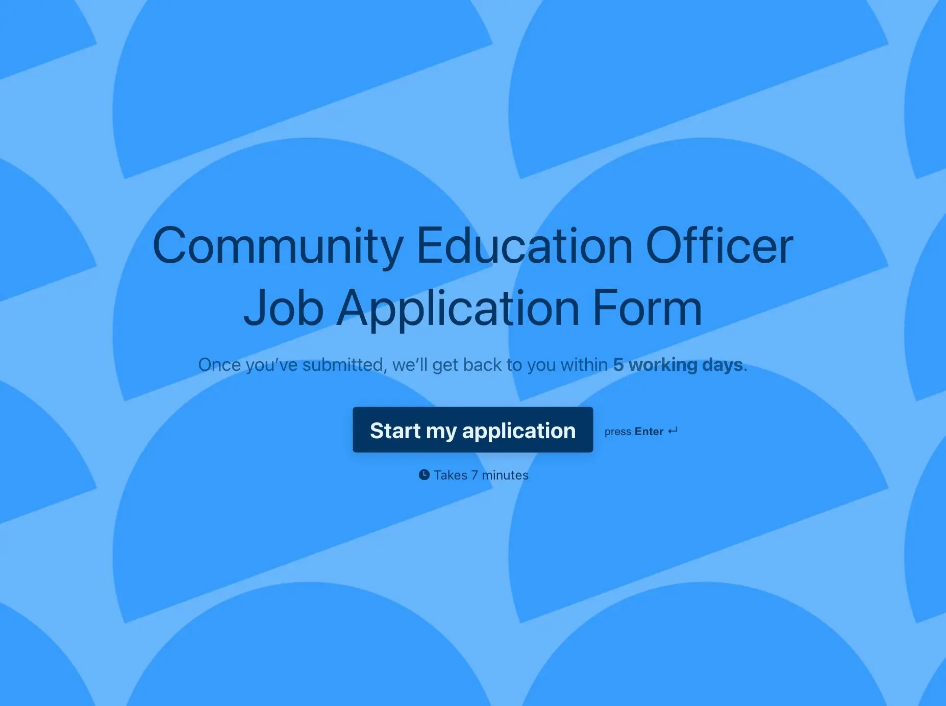 Community Education Officer Job Application Form Template Hero