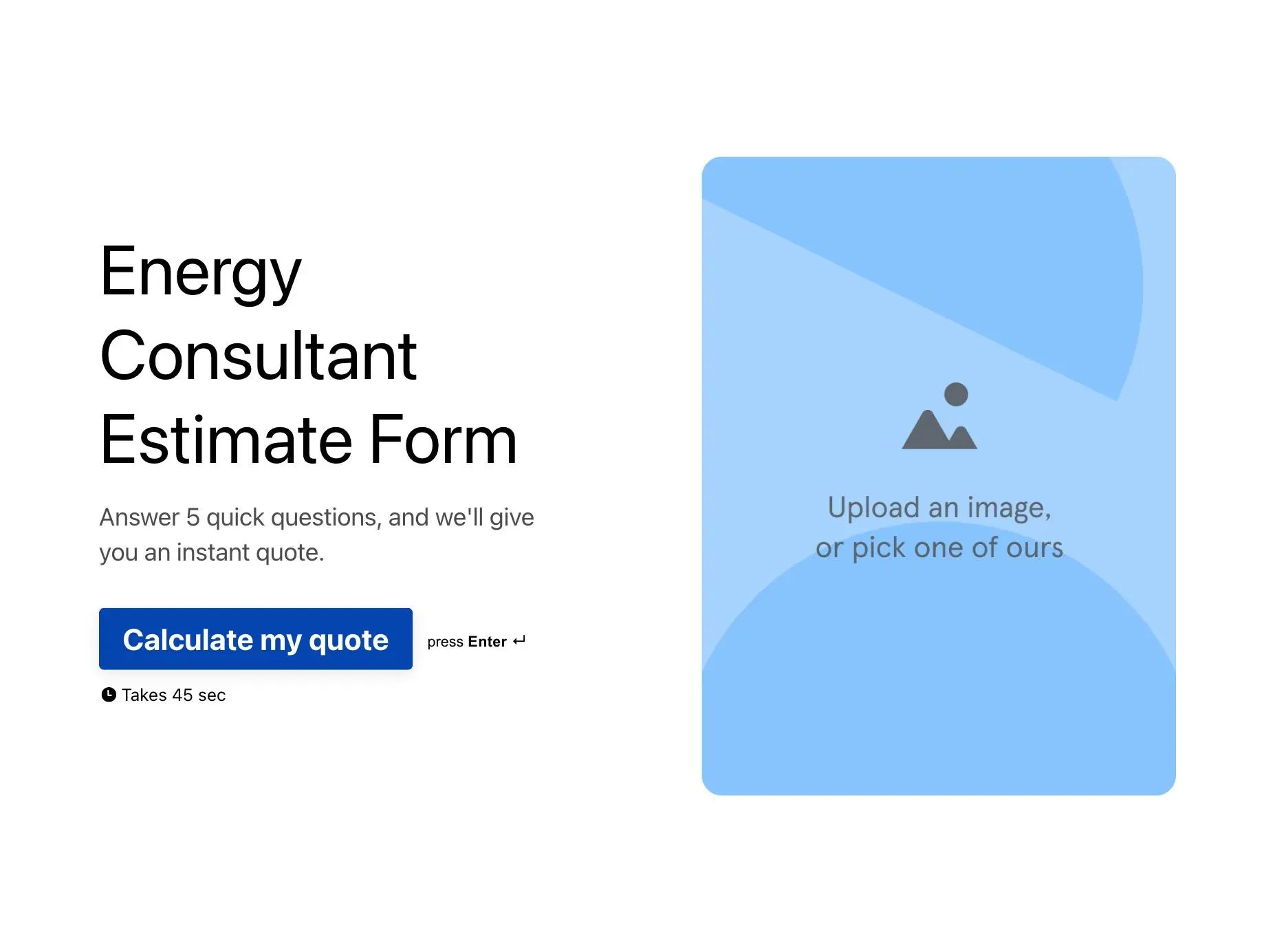 Energy Consultant Estimate Form Template Hero