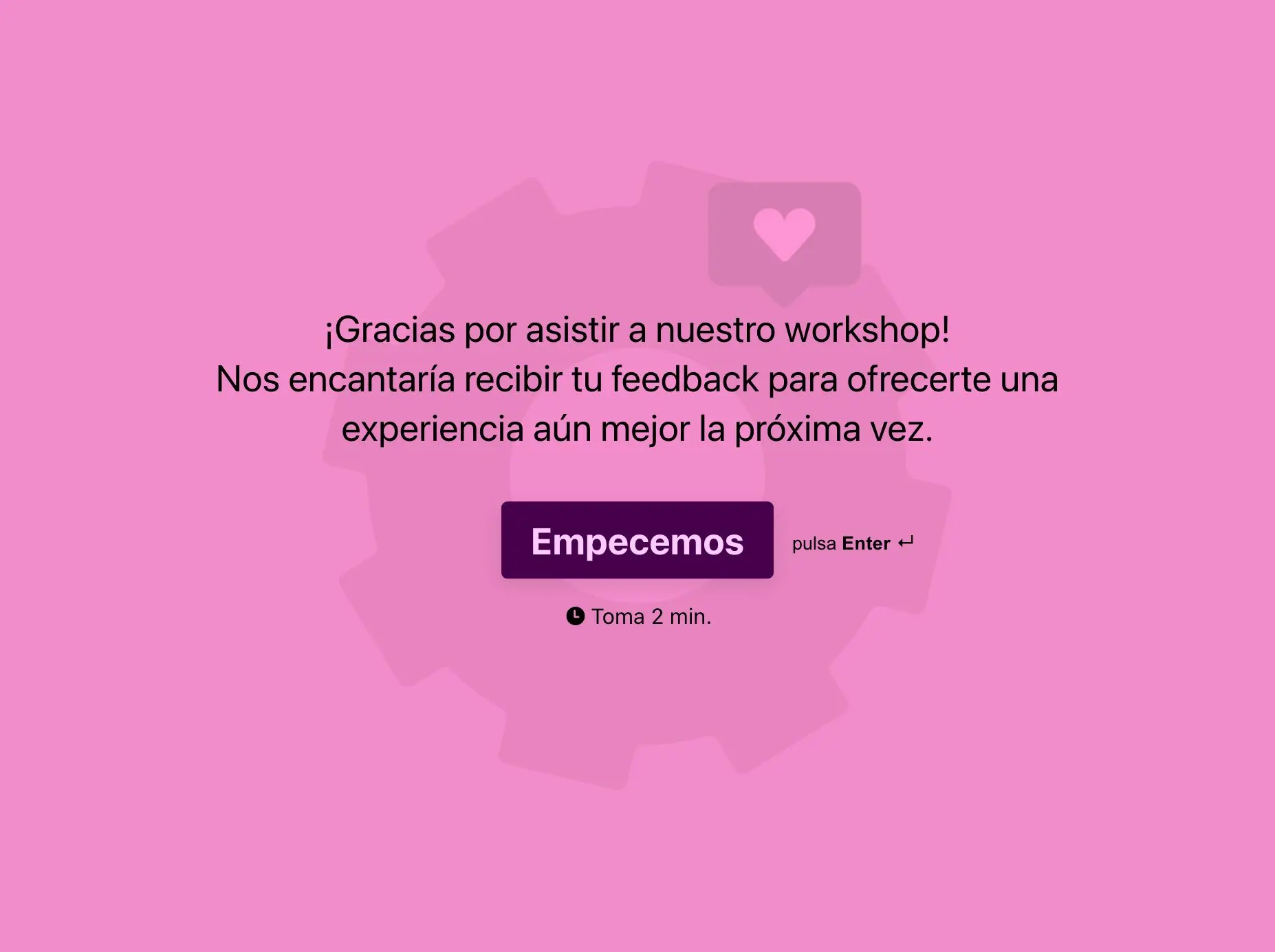 Plantilla de Formulario de Feedback sobre Workshop Hero