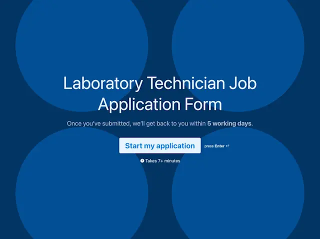 Laboratory Technician Job Application Form Template