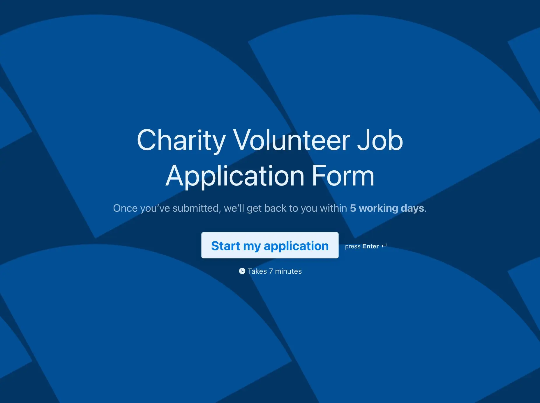 Charity Volunteer Job Application Form Template Hero