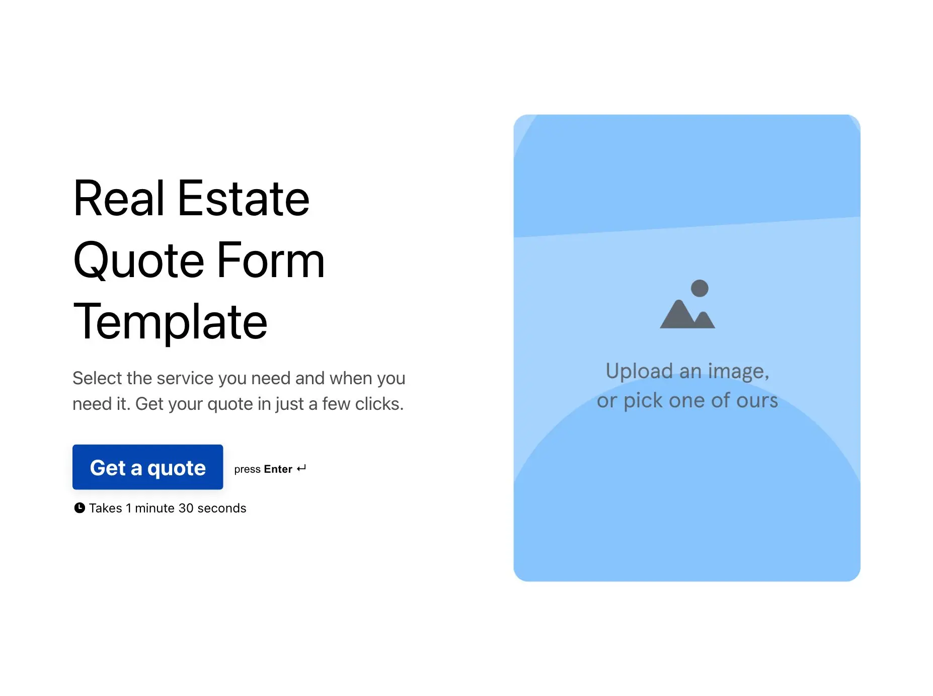 Real Estate Quote Form Template Hero